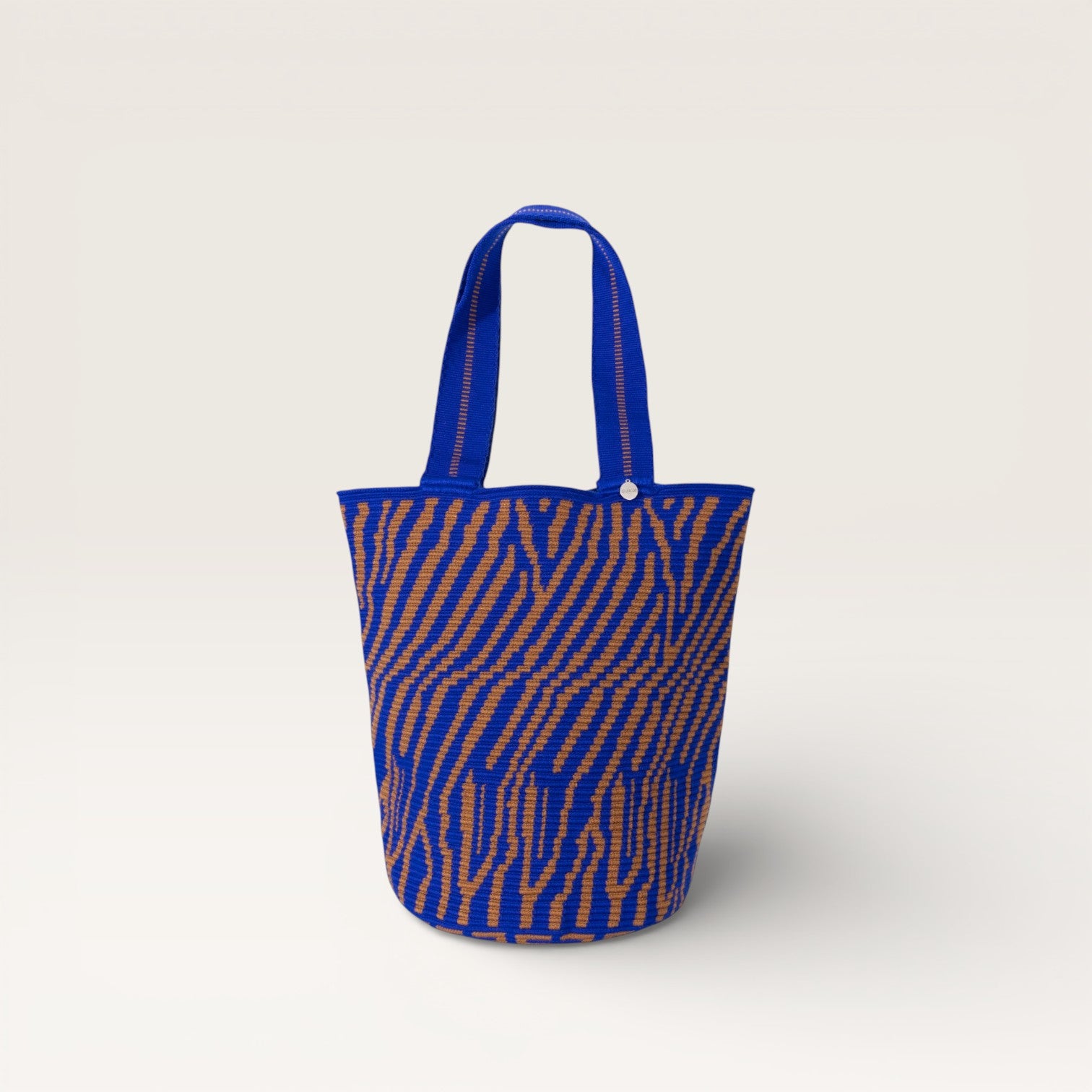 Abstract round tote M | Cobalt