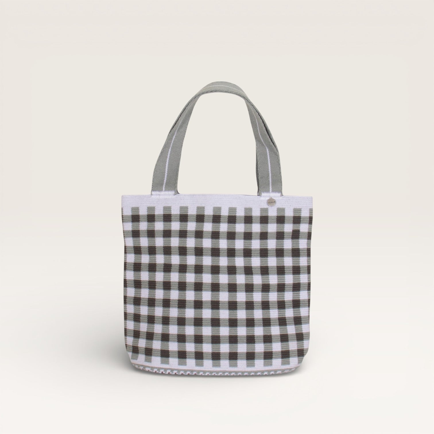 Gingham oval tote | Sterling