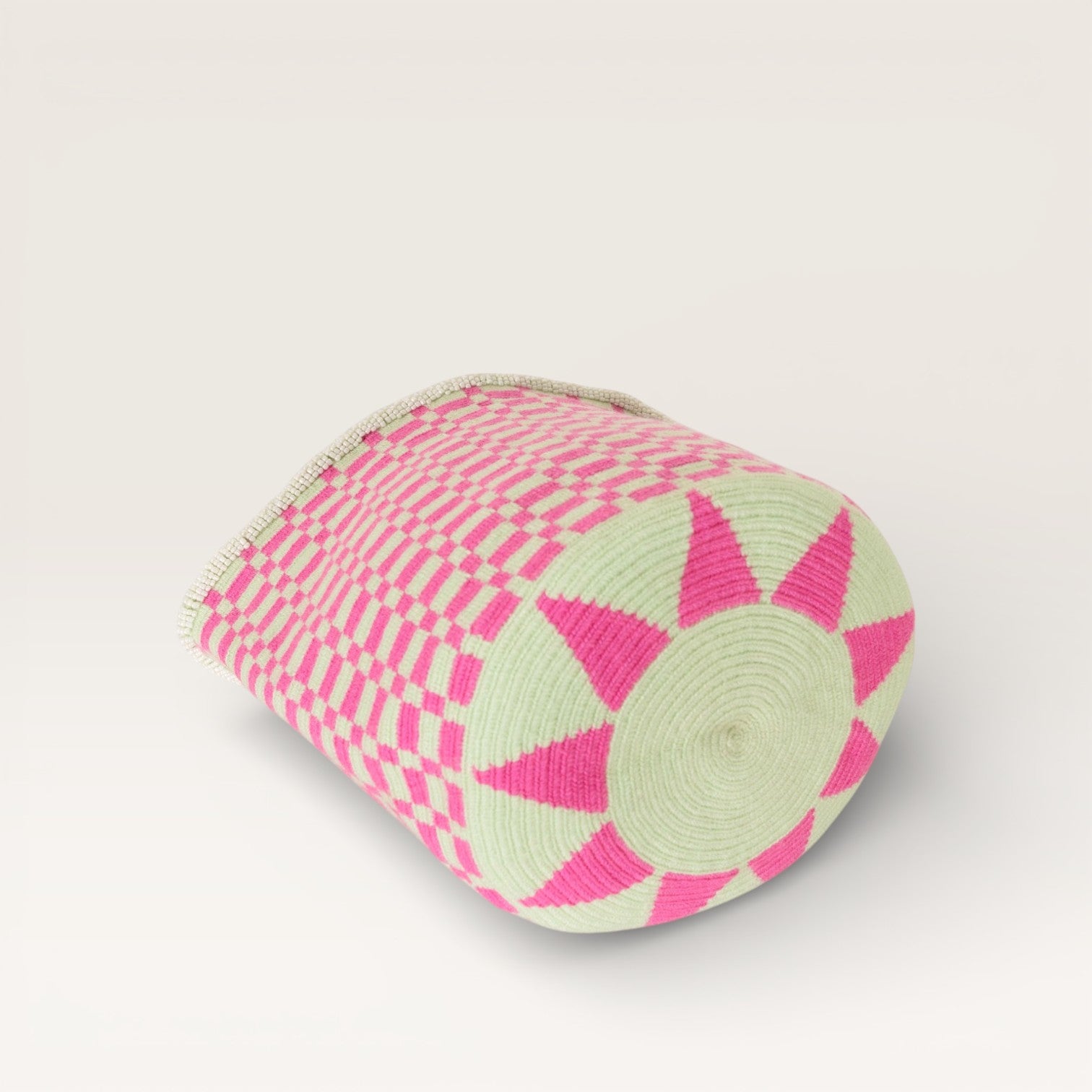 Check top-handle bag | Matcha