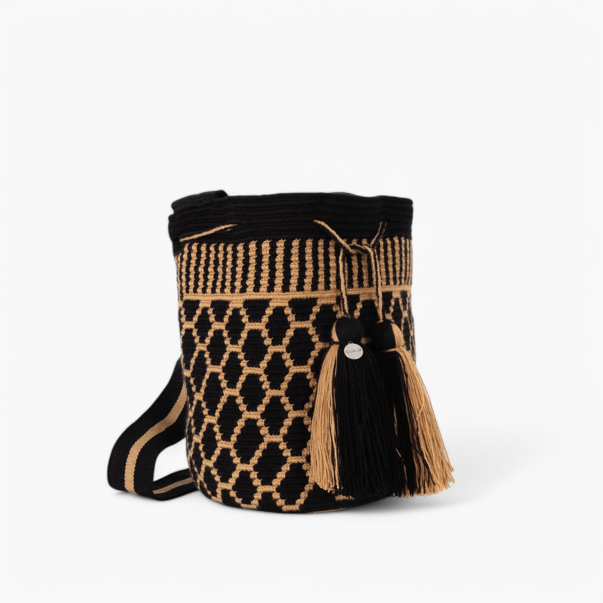 Geometric crossbody bag L | Black