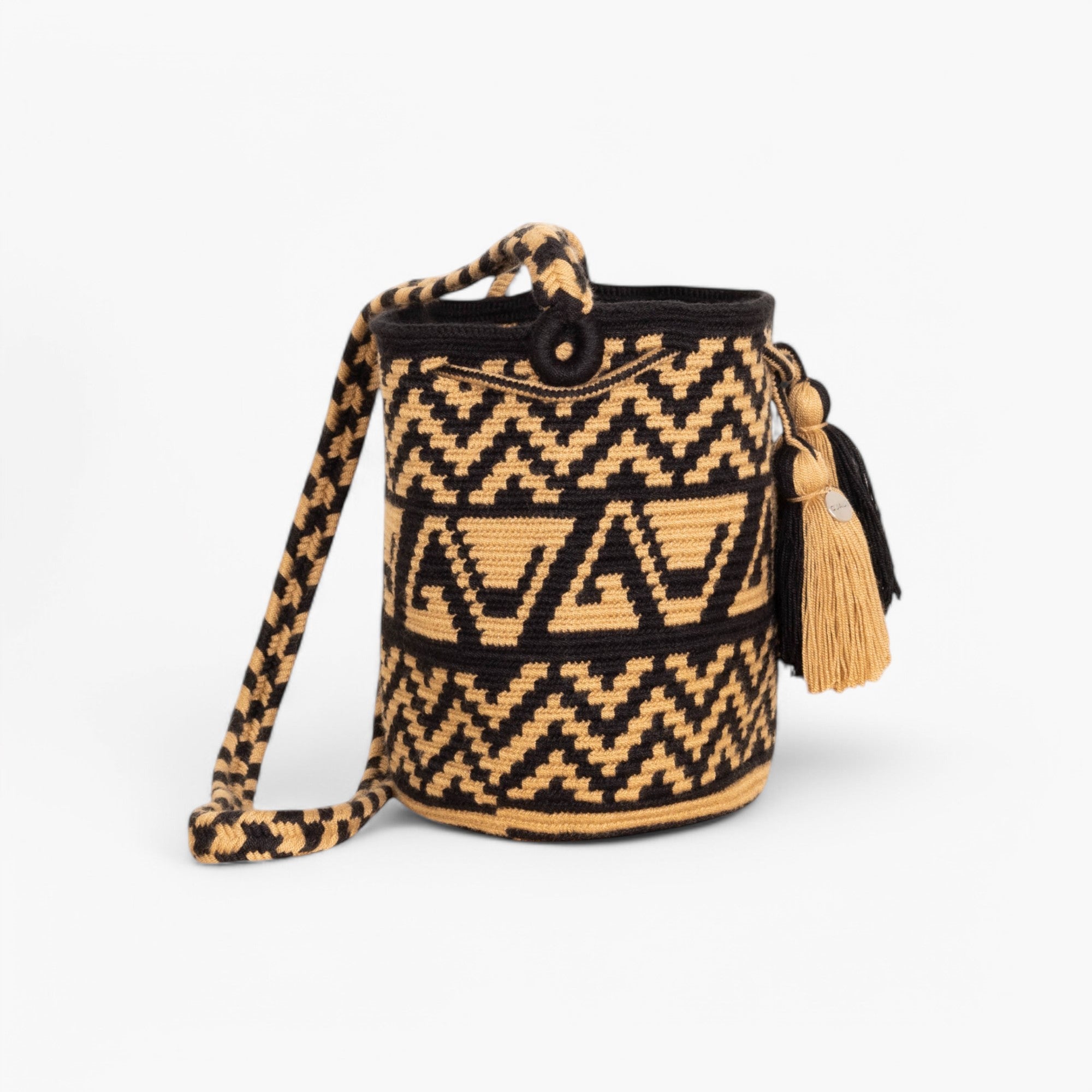 Geometric crossbody bag M | Black