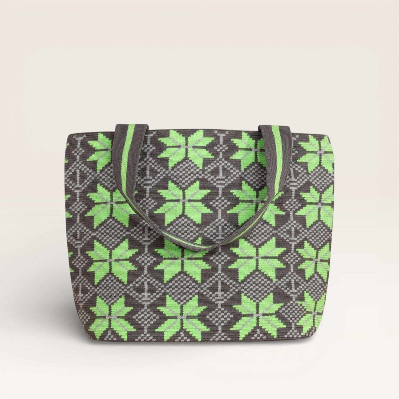Geometric oval tote | Lime