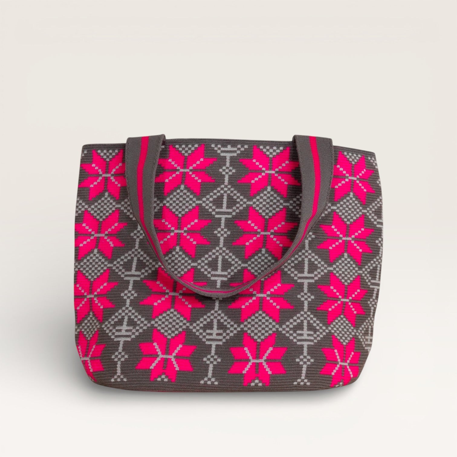 Geometric oval tote | Magenta
