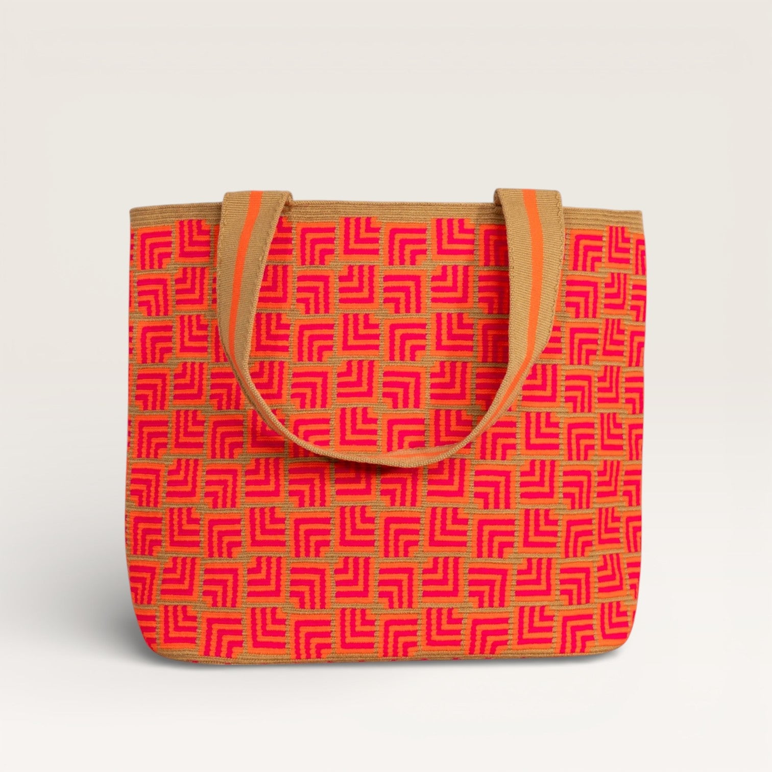 Geometric oval tote | Orange soda