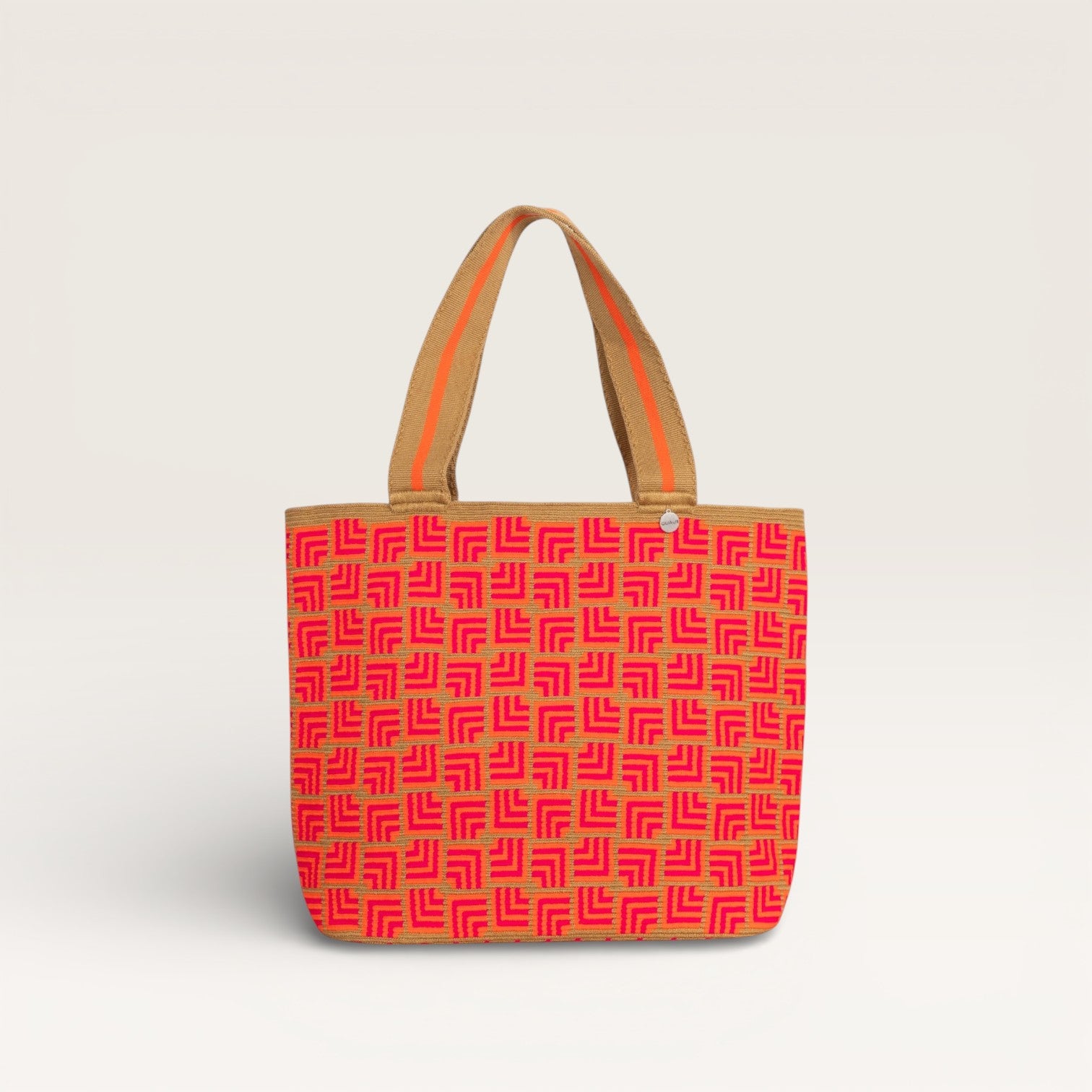 Geometric oval tote | Orange soda