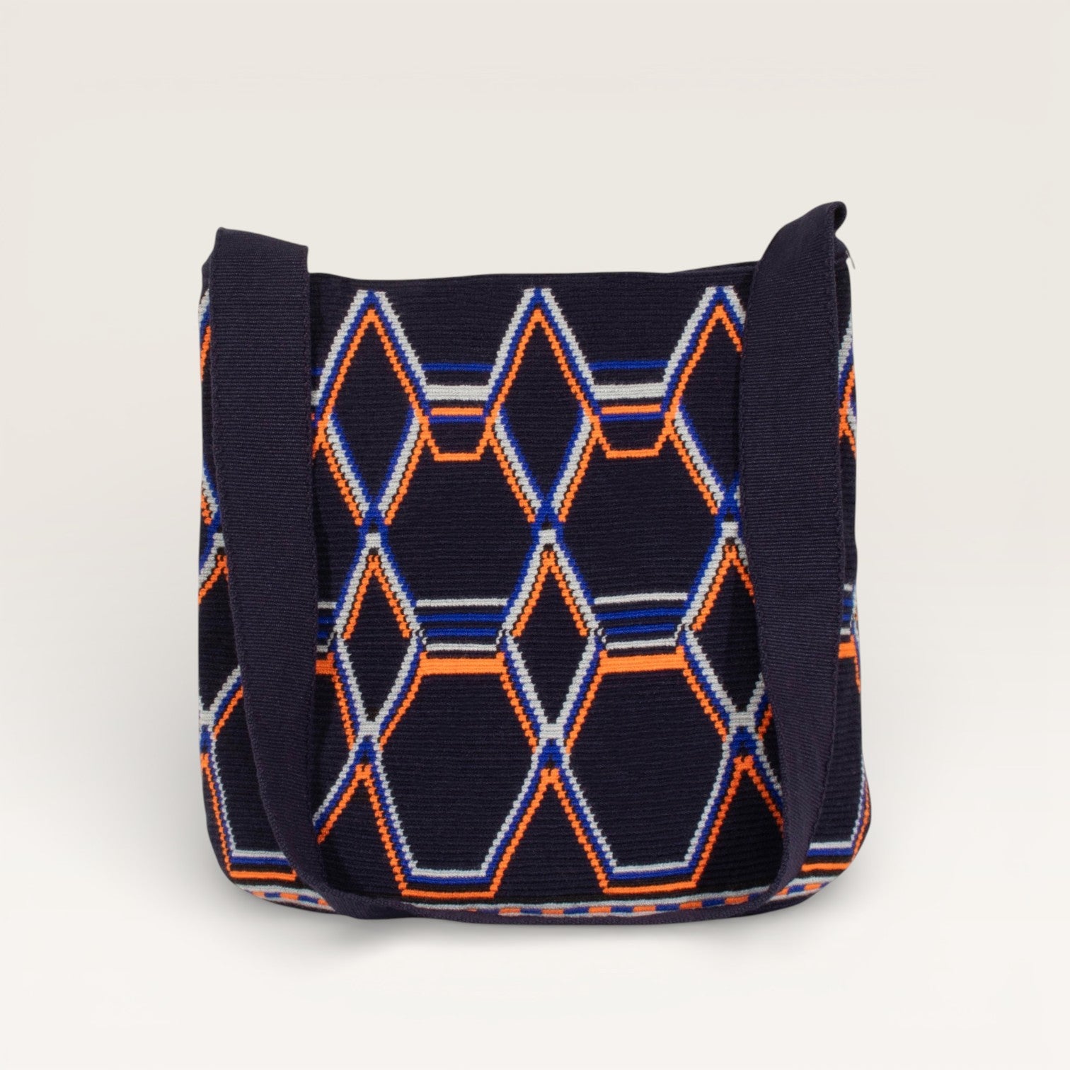 Geometric oval crossbody bag | Navy