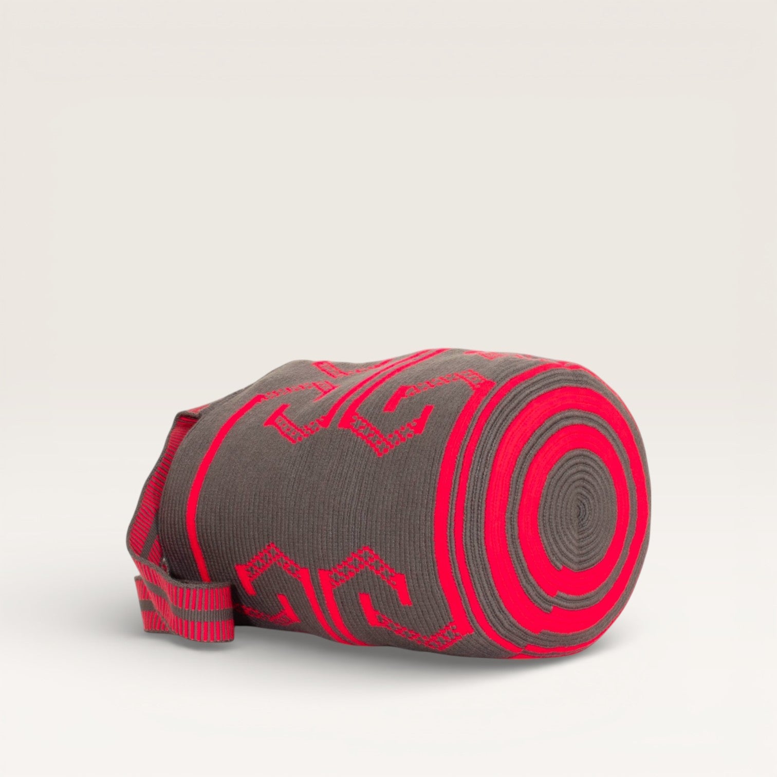 Geometric round tote L | Magenta