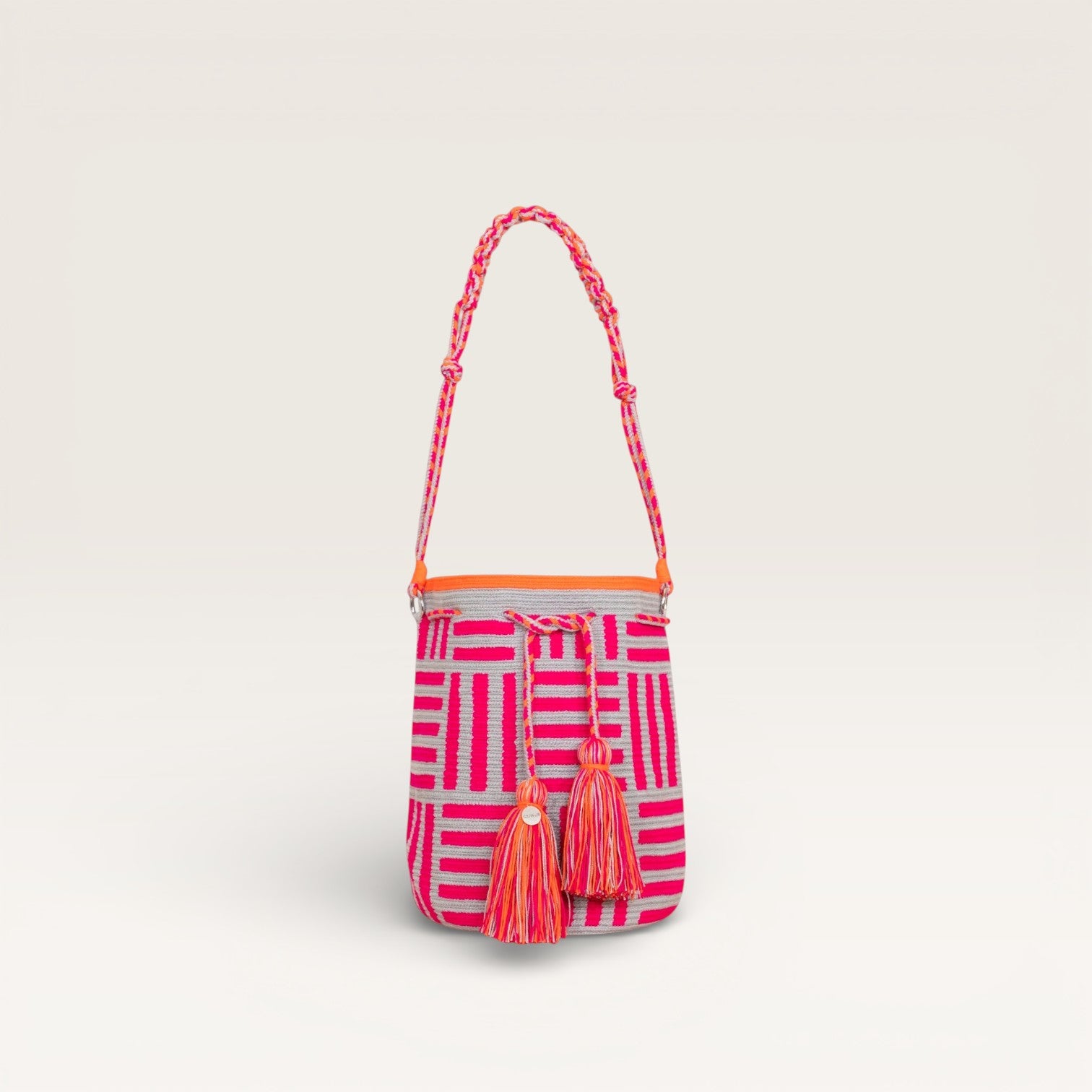 Geometric round shoulder bag | Magenta