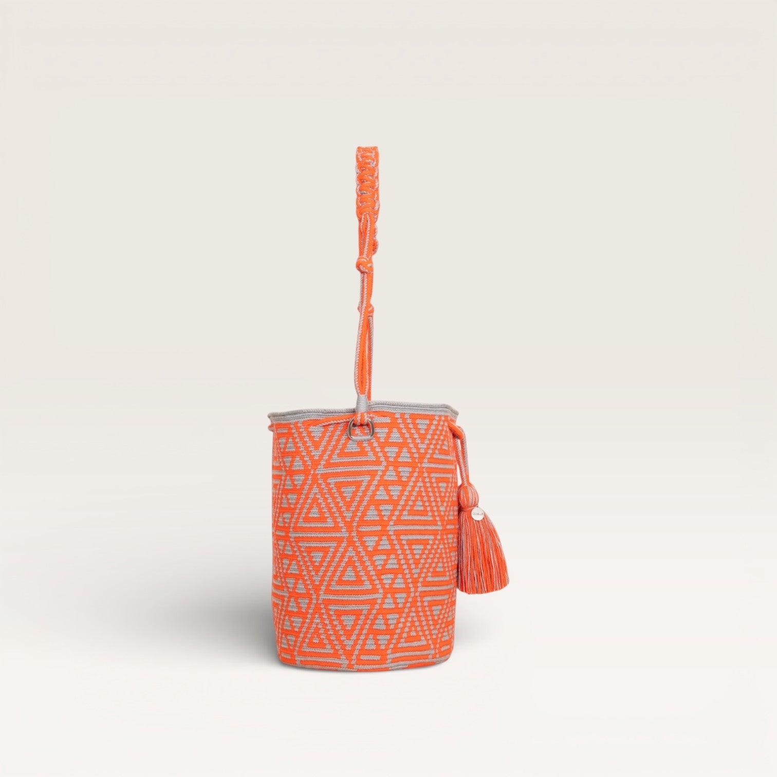 Geometric round shoulder bag | Tangerine