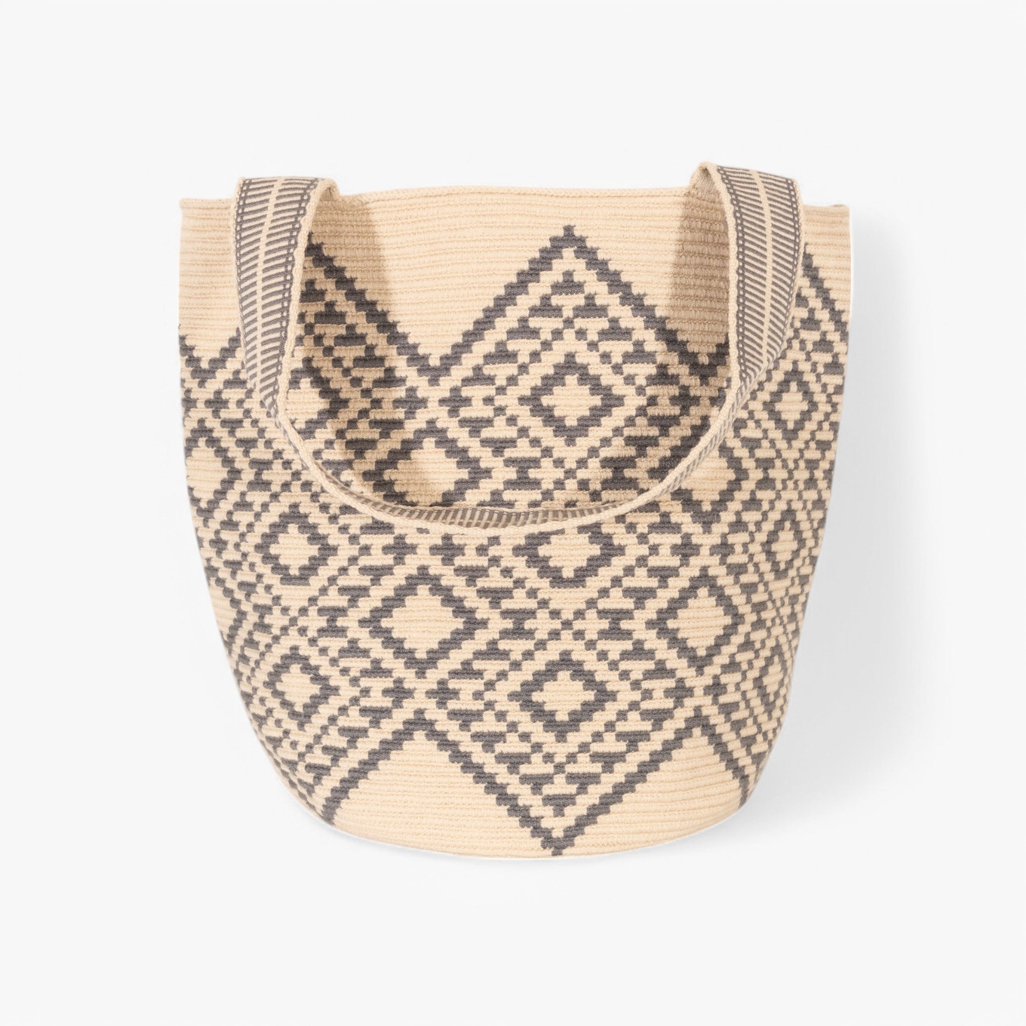 Geometric round tote L | Steel