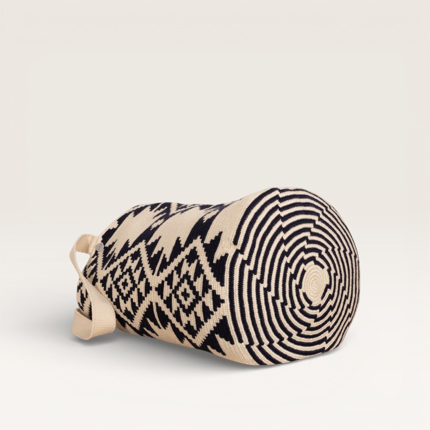 Geometric round tote bag L | Navy