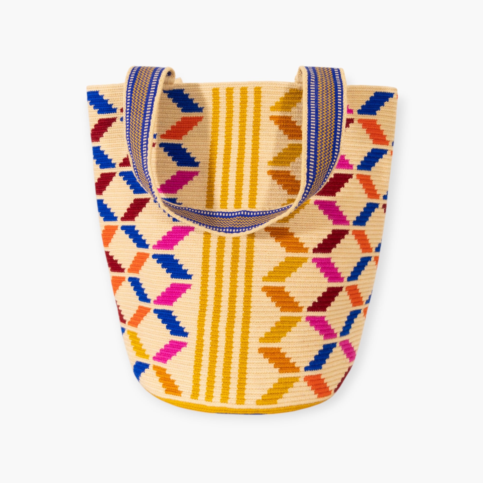 Geometric round tote L | Marigold