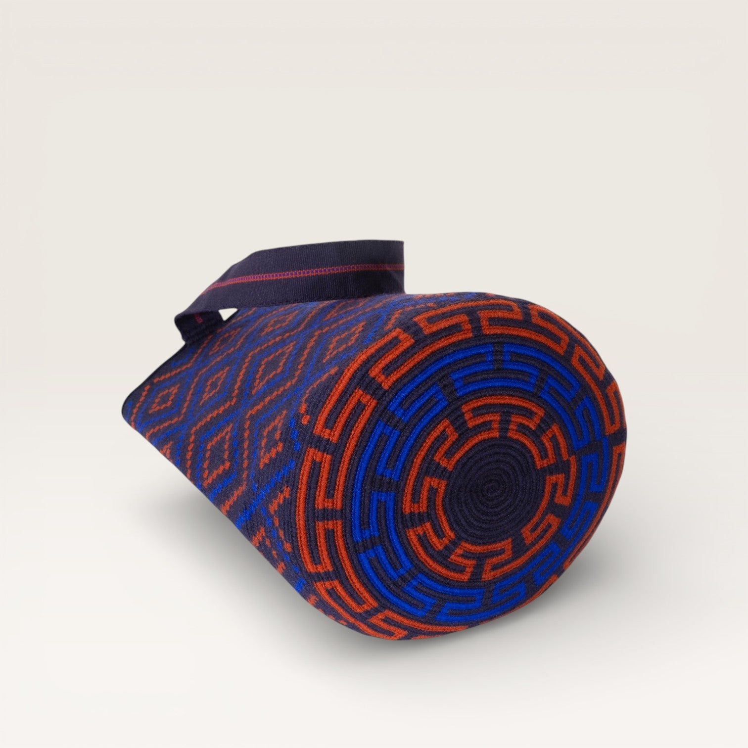 Geometric round tote M | Navy