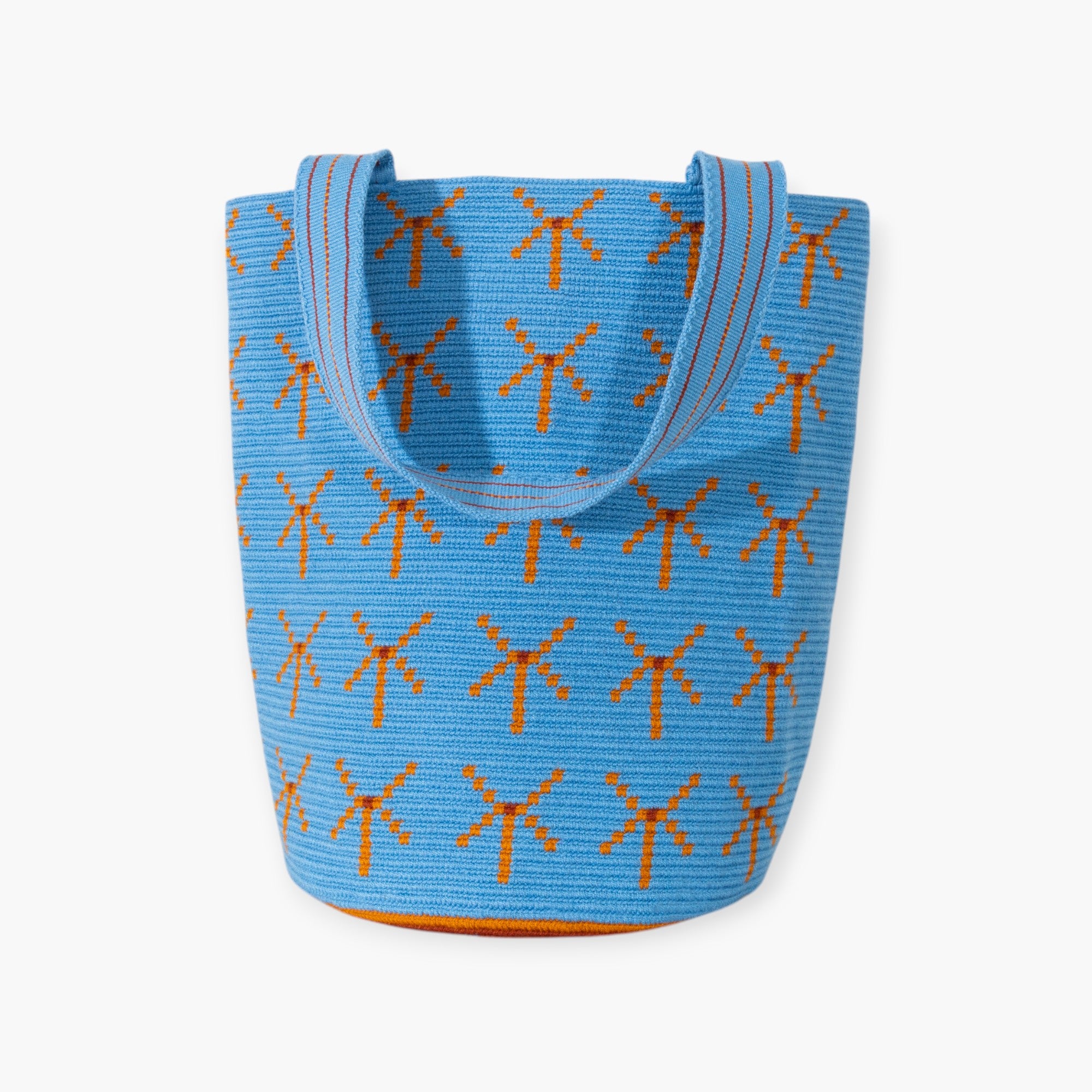 Geometric round tote L | Sky blue