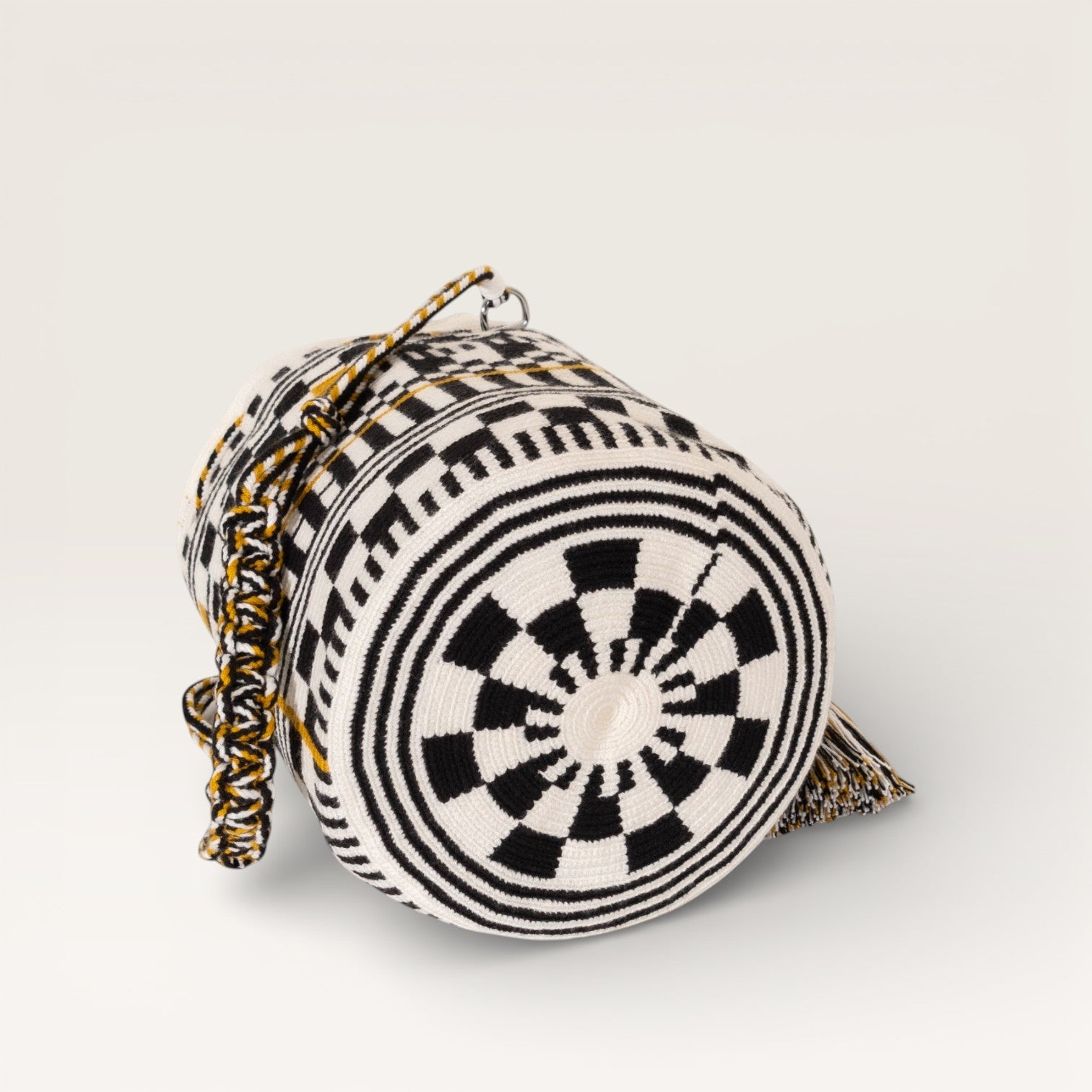 Geometric round shoulder bag | White