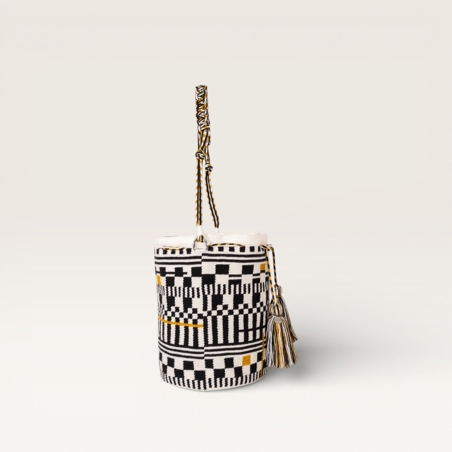 Geometric round shoulder bag | White