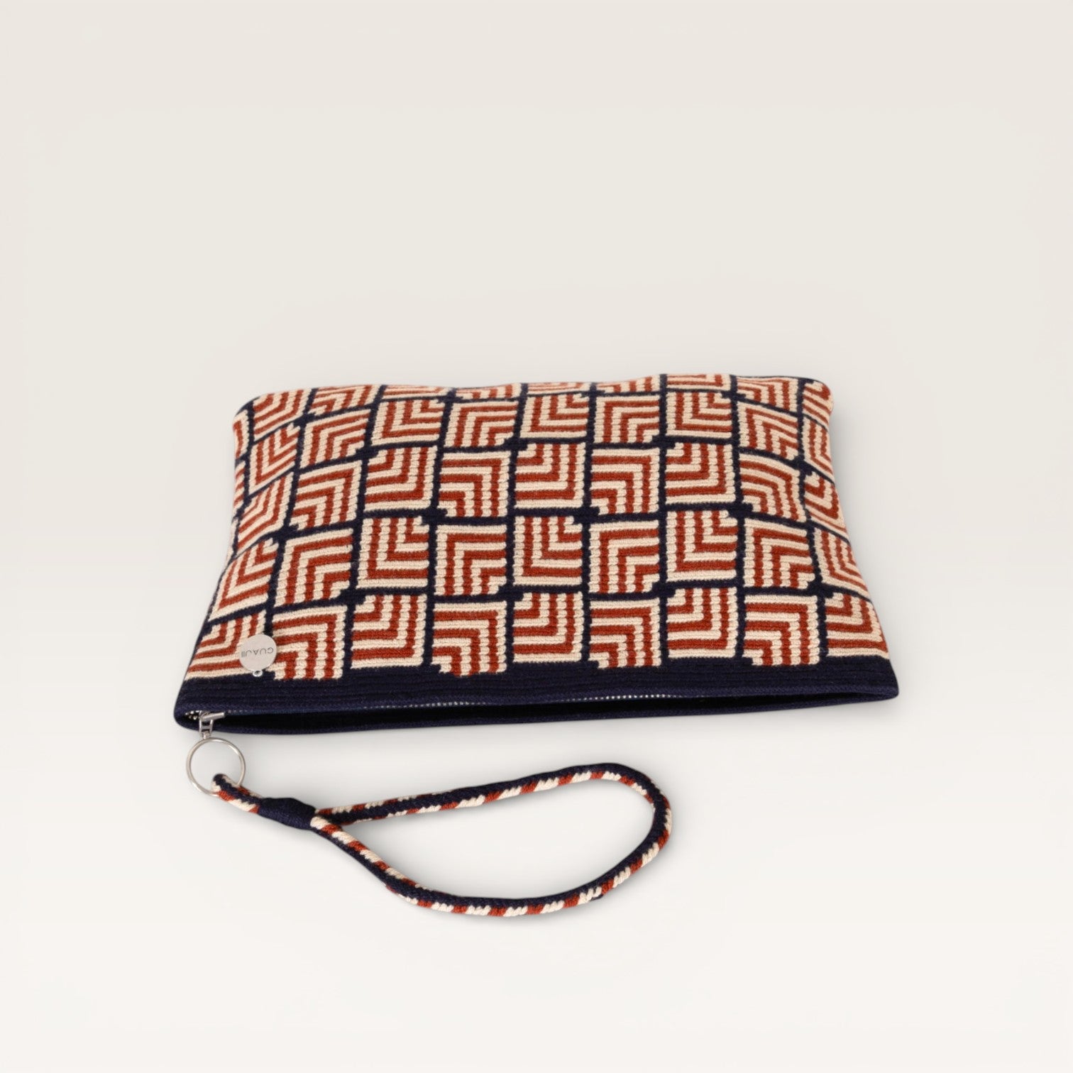 Geometric square clutch | Caramel