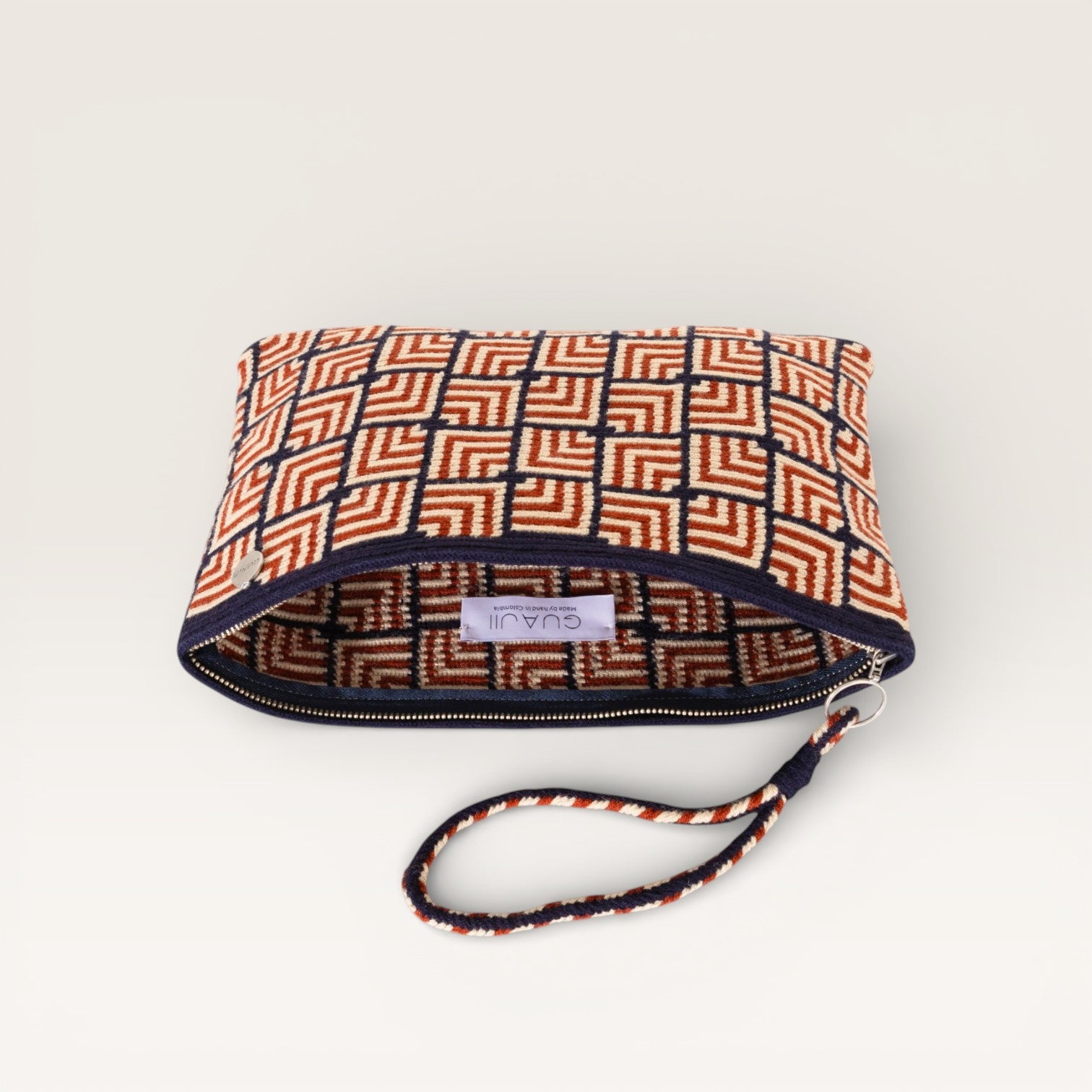 Geometric square clutch | Caramel