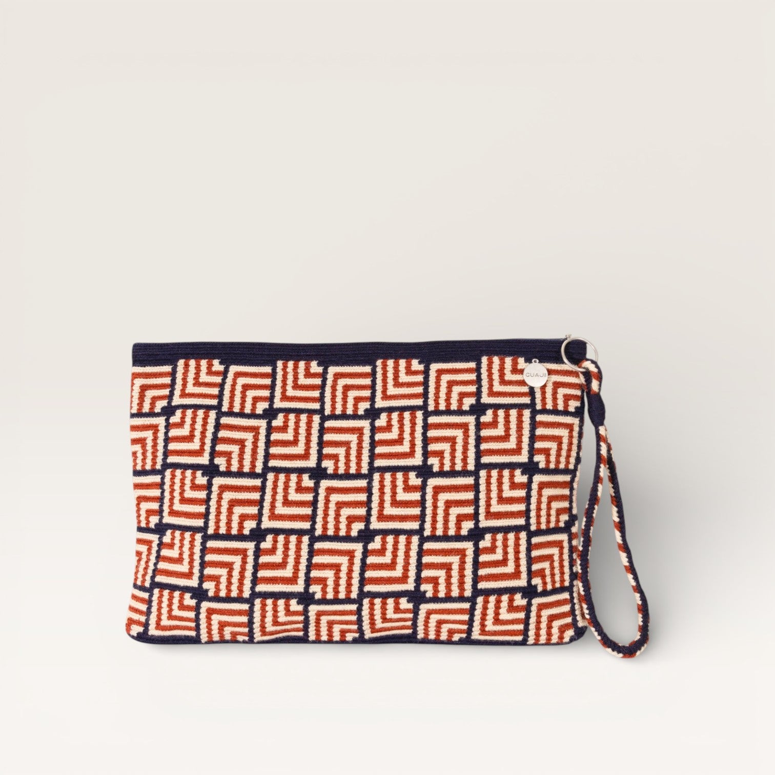 Geometric square clutch | Caramel