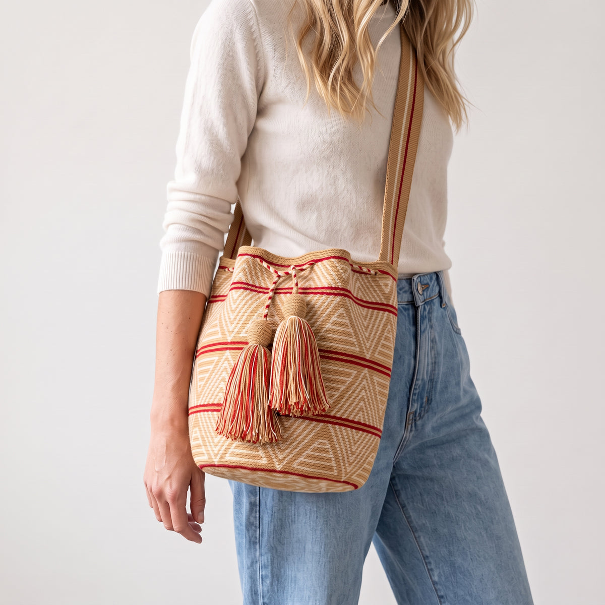 Geometric crossbody L | Caramel