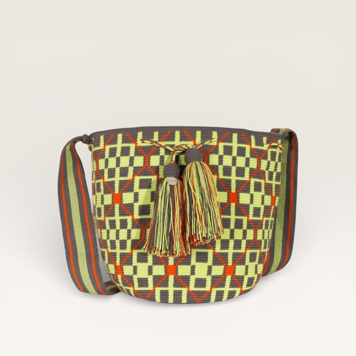 Geometric crossbody bag L | Steel grey