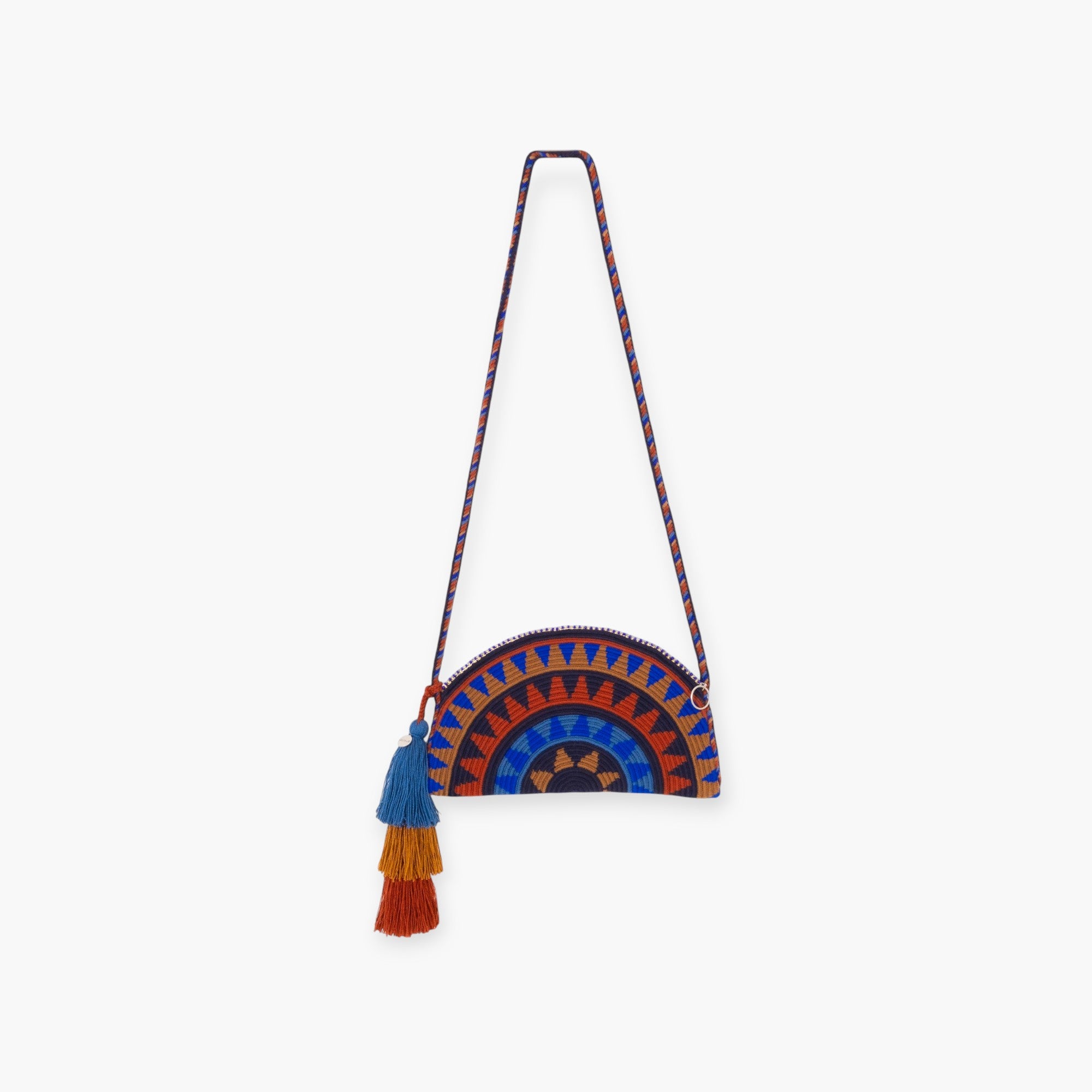 Geometric half-moon crossbody | Cobalt