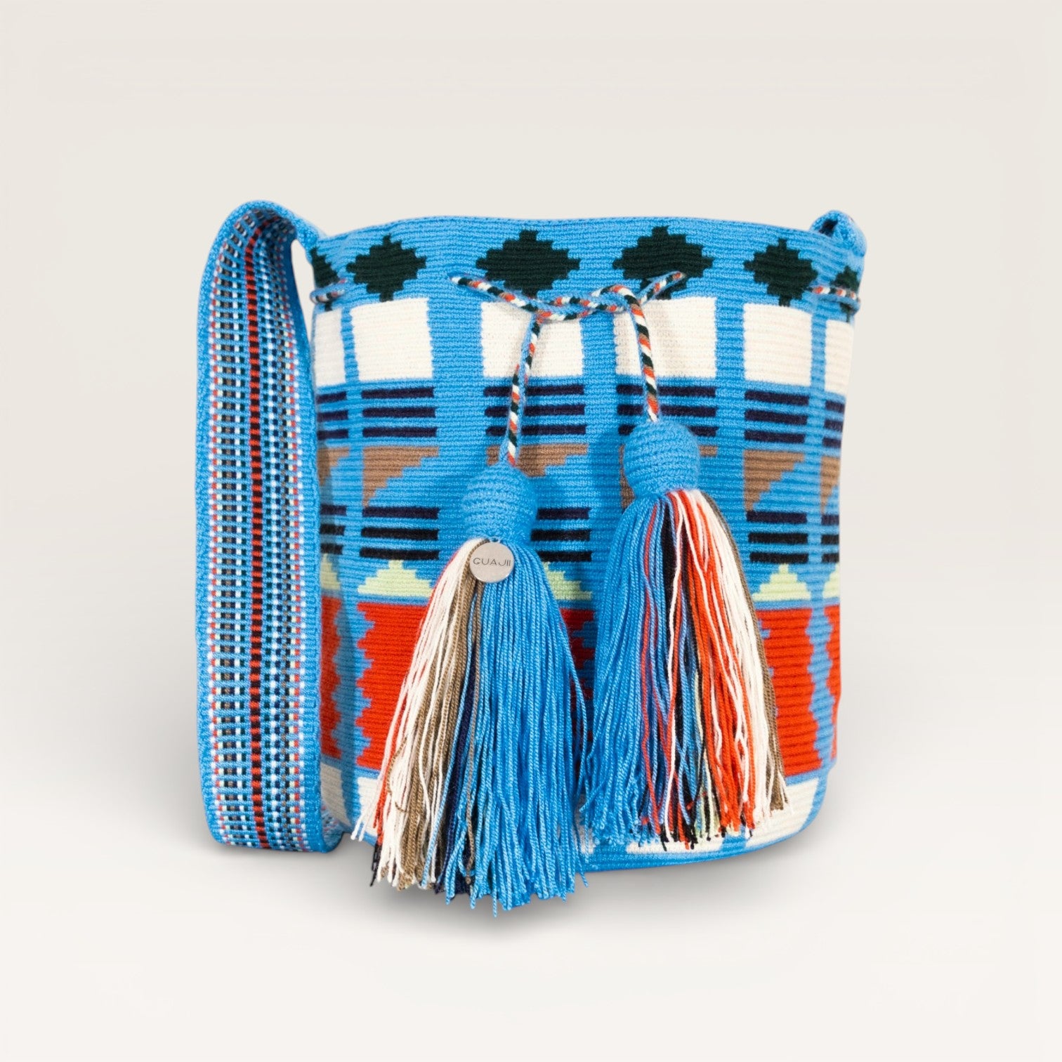 Geometric crossbody bag M | Bright blue