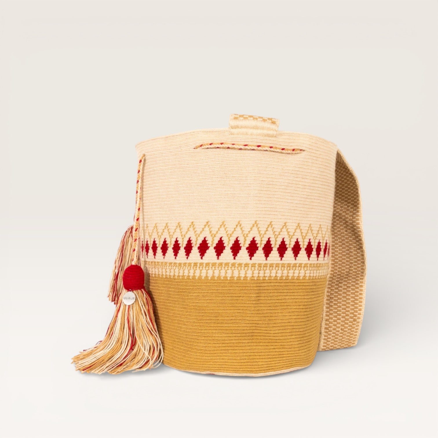 Geometric crossbody bag L | Caramel