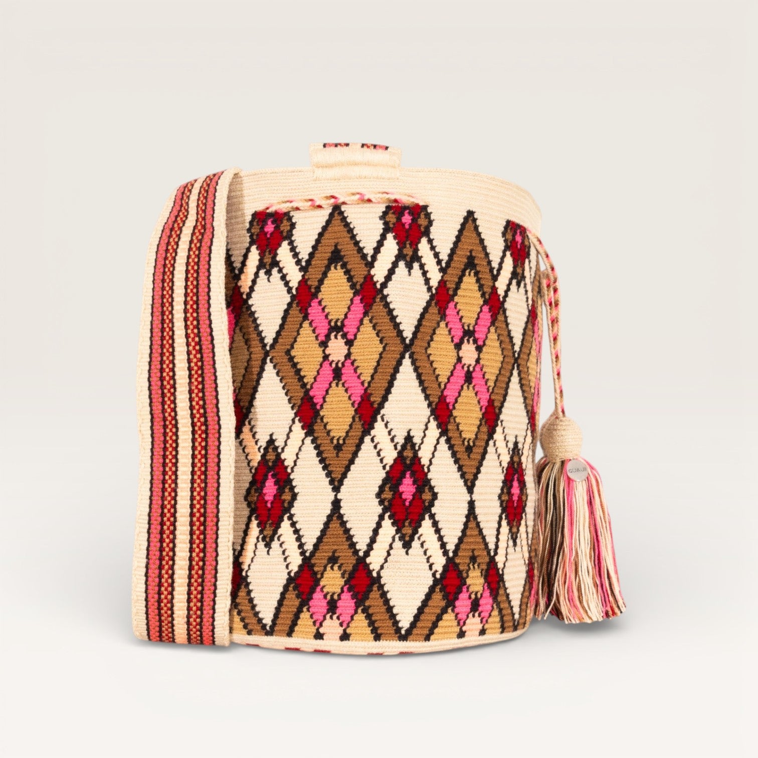 Geometric crossbody bag L | Dark sage