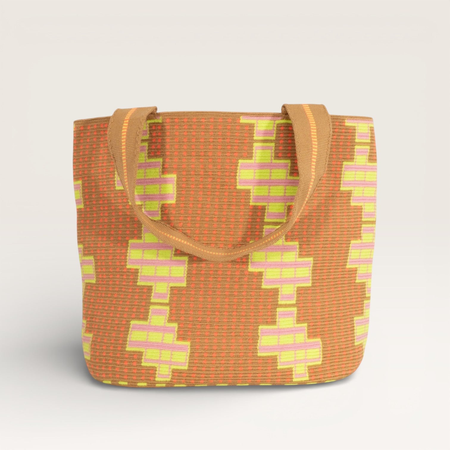 Geometric oval tote | Chartreuse