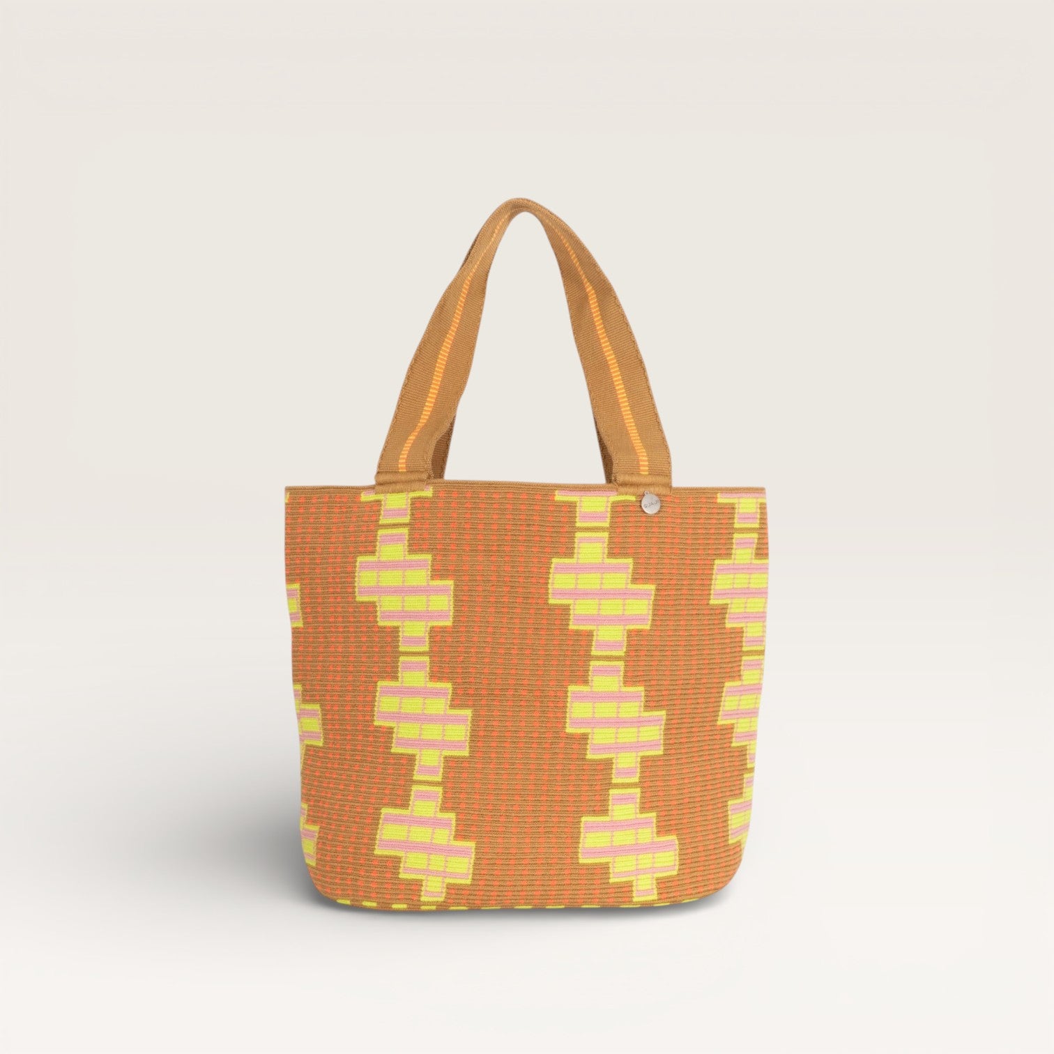 Geometric oval tote | Chartreuse