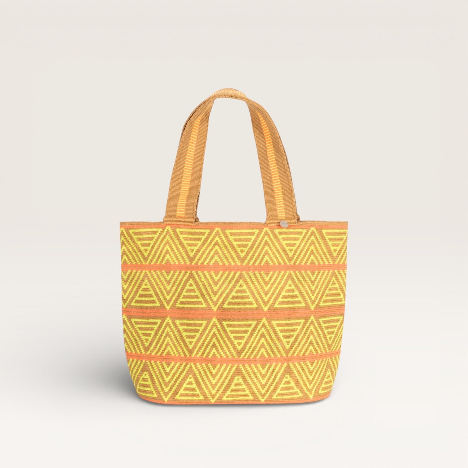 Geometric oval tote | Chartreuse