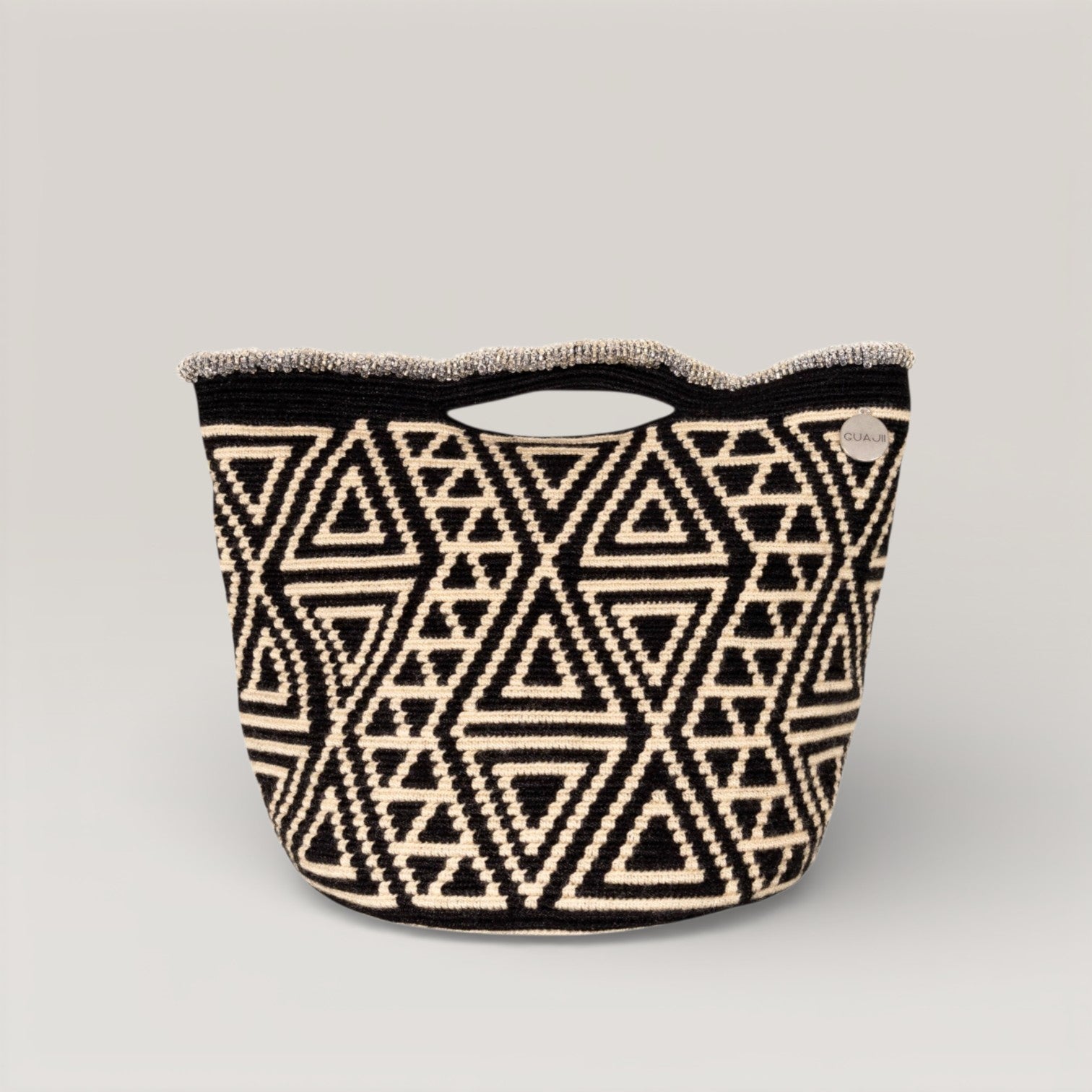 Geometric top-handle bag | Black