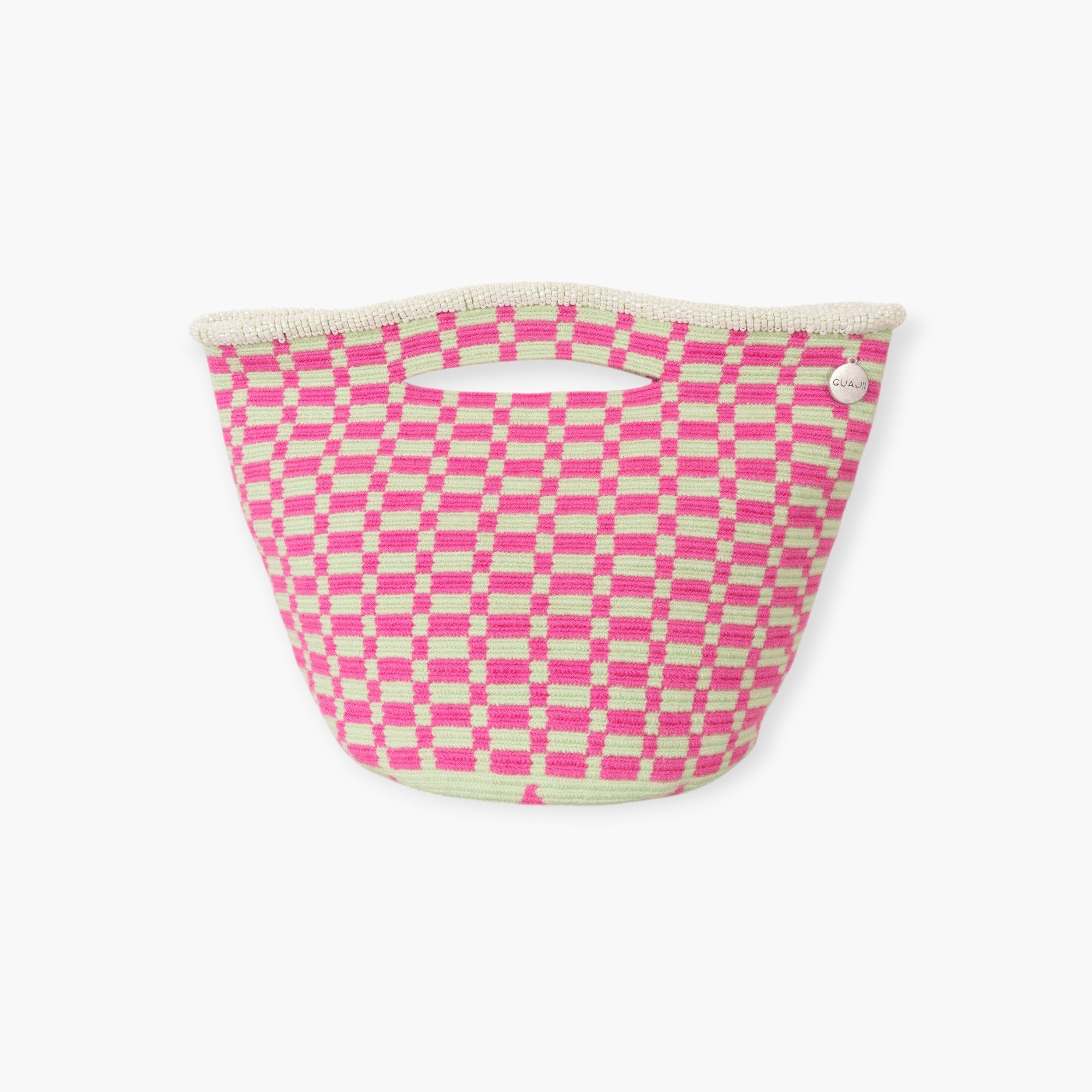 Check top-handle bag | Matcha