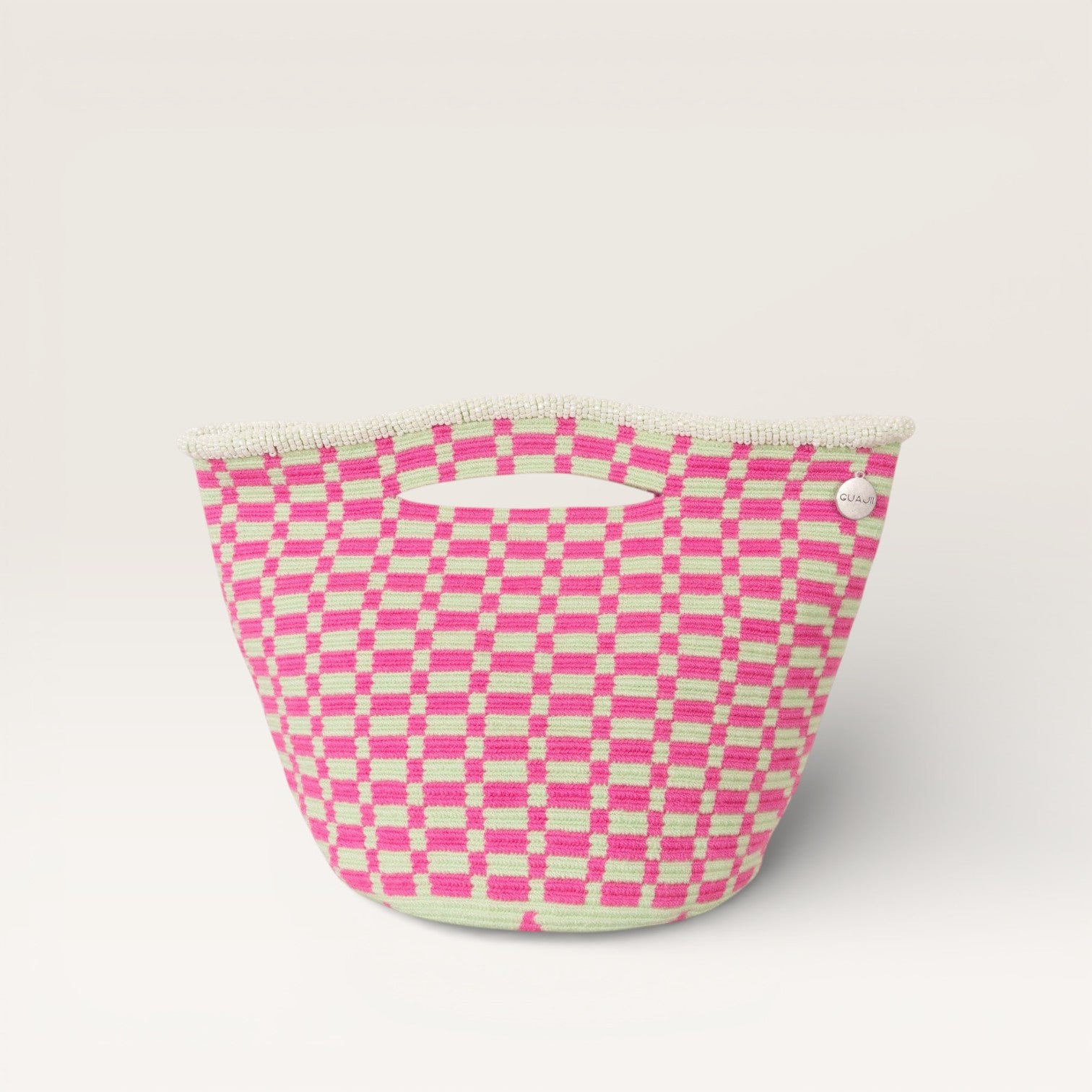 Check top-handle bag | Matcha