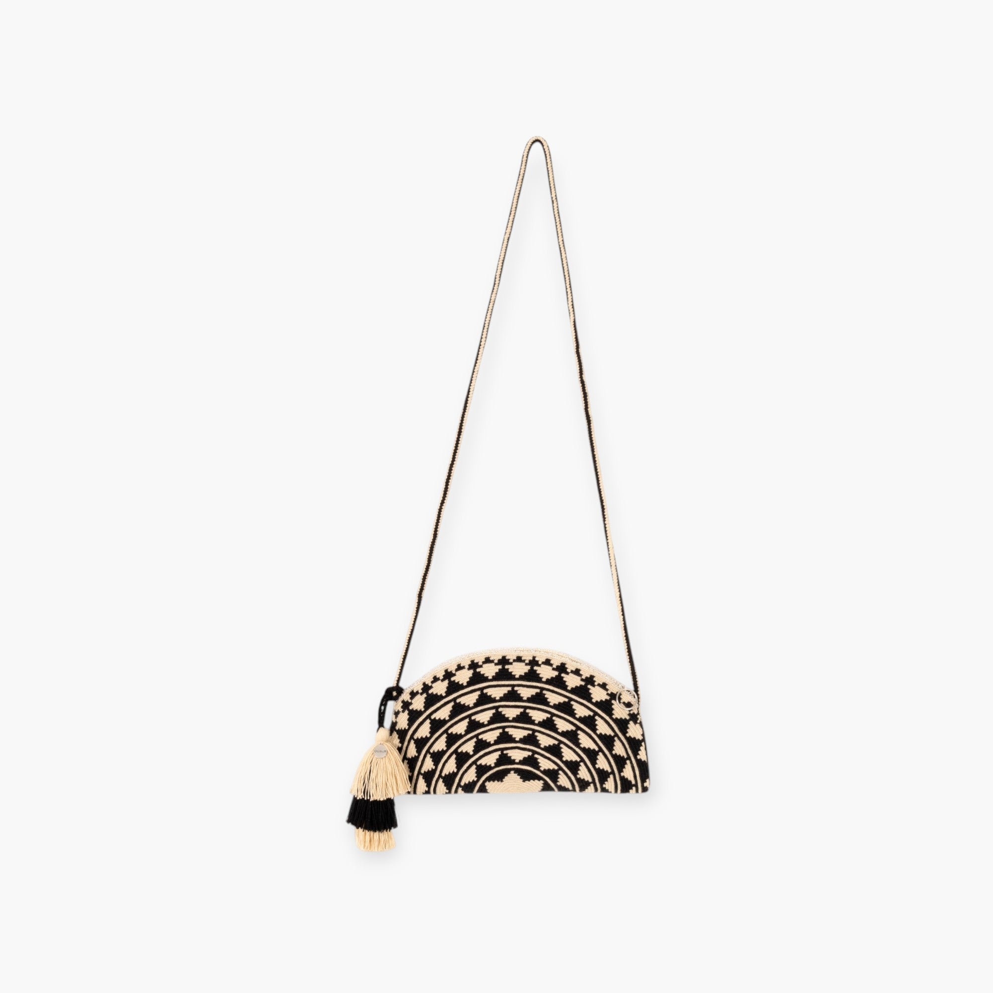 Geometric half-moon crossbody | Black
