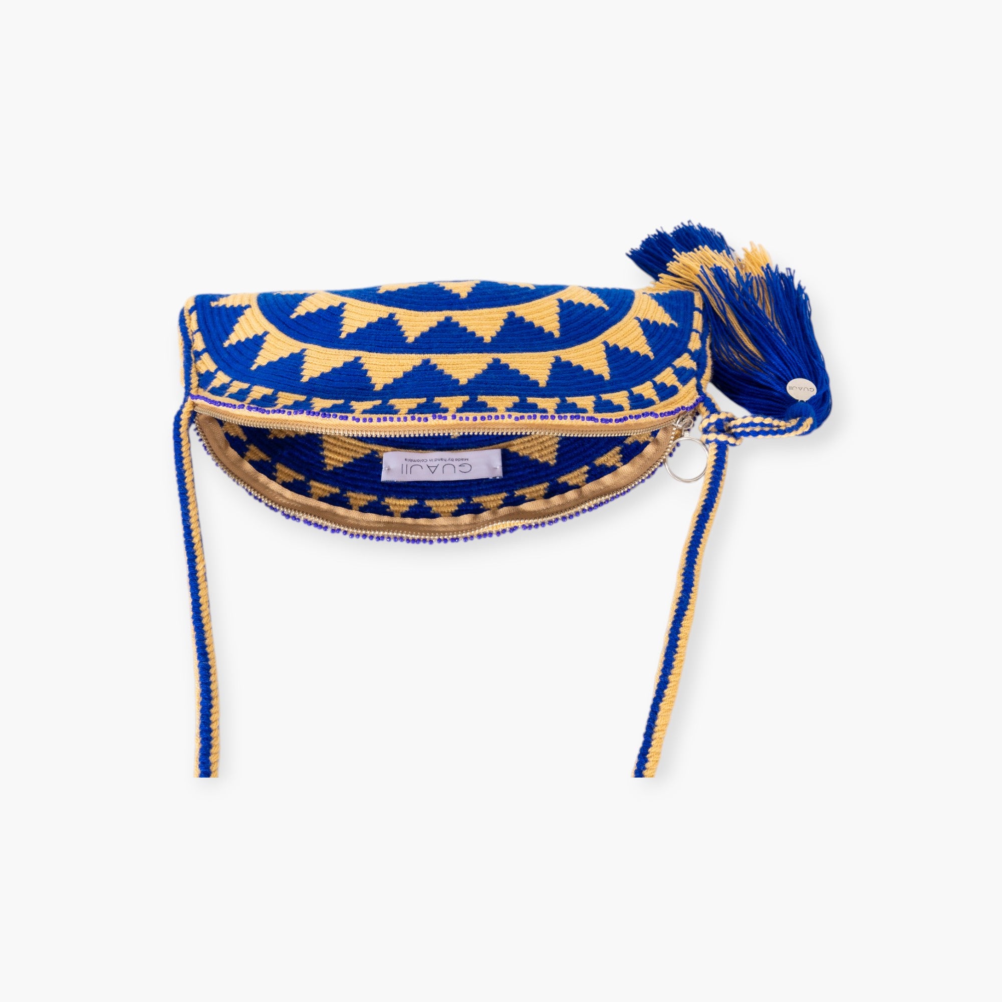 Geometric half-moon crossbody | Cobalt
