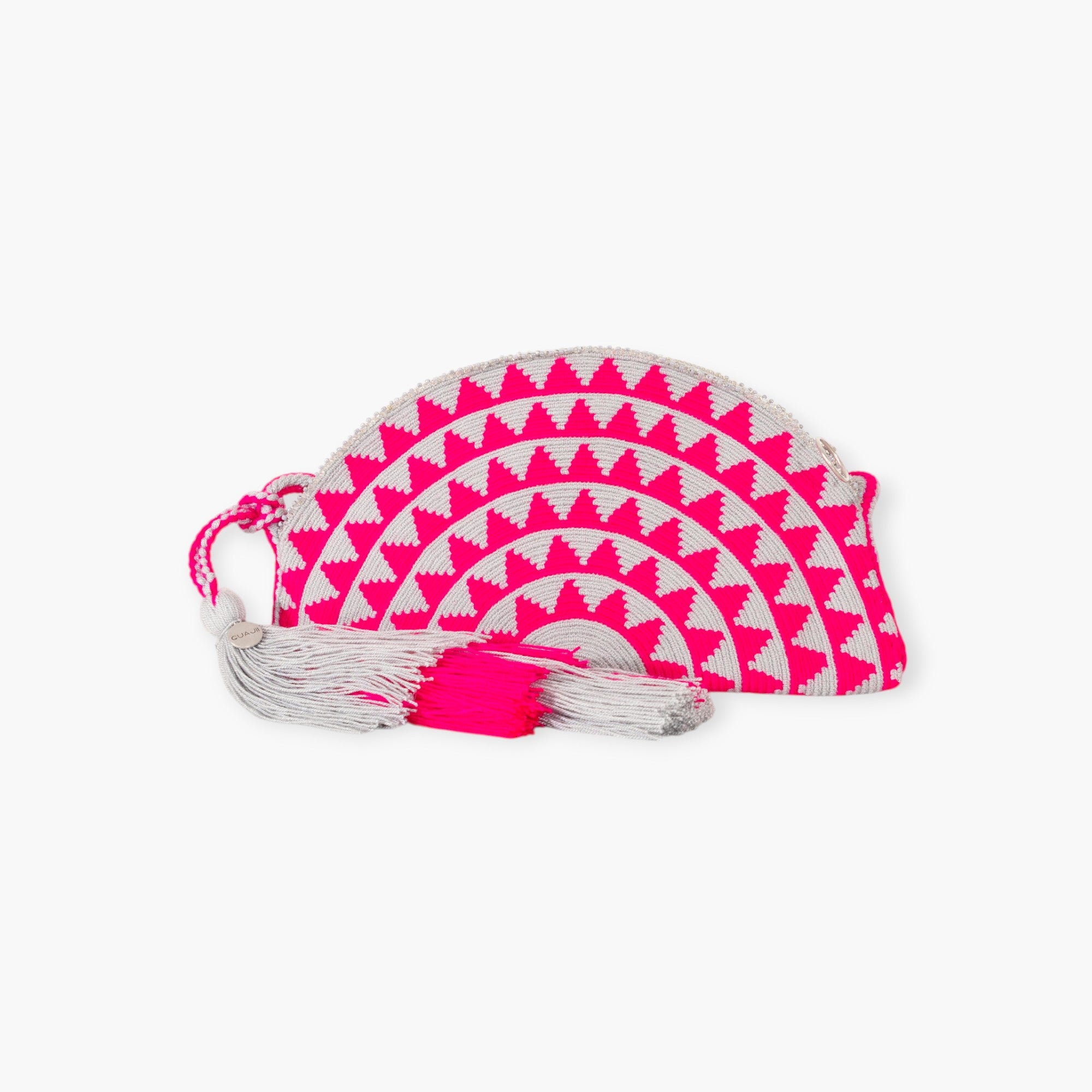 Geometric half-moon crossbody | Magenta