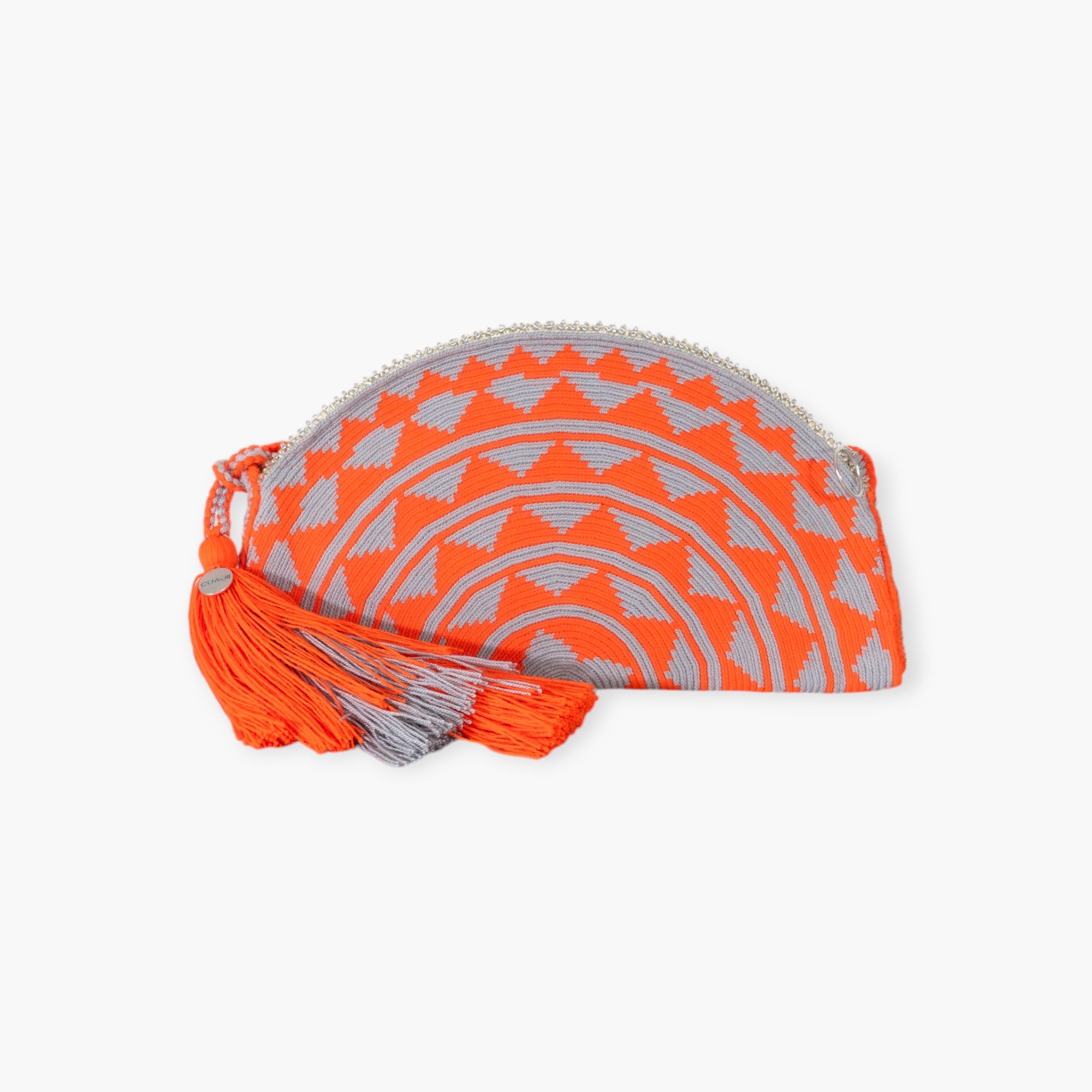 Geometric half-moon crossbody | Tangerine