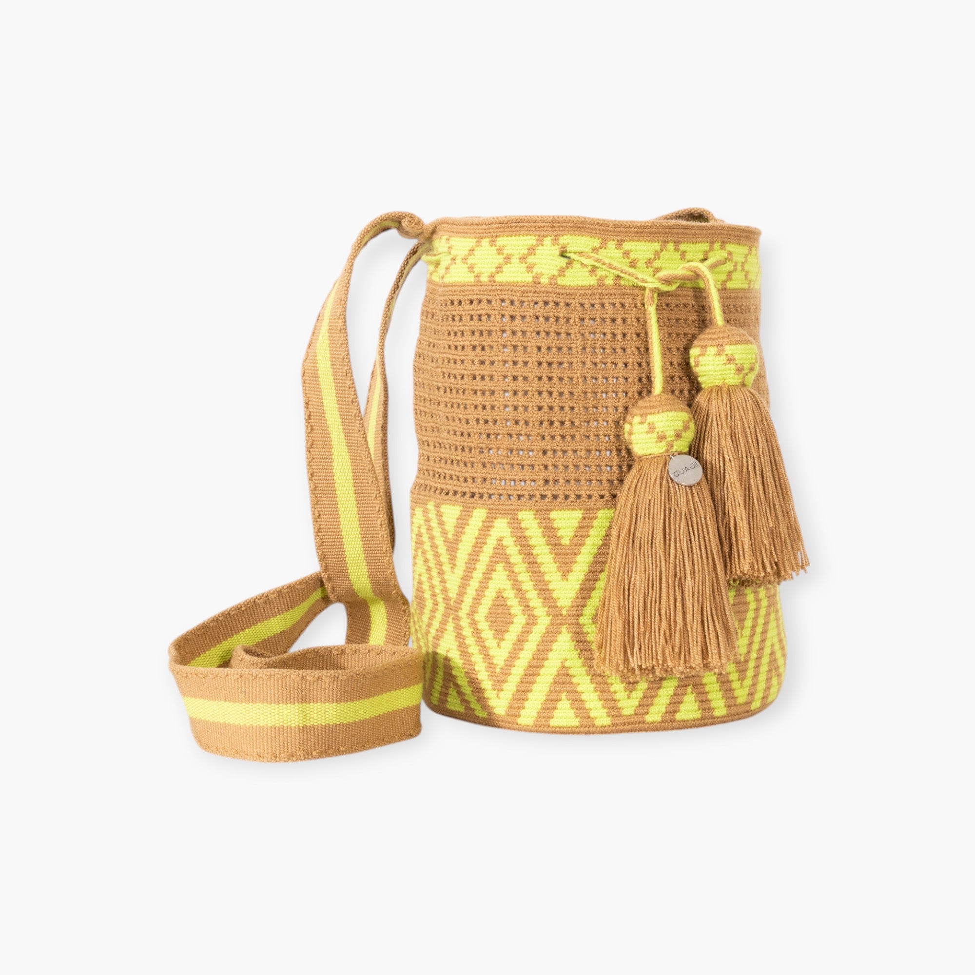 Geometric net crossbody M | Pistaccio