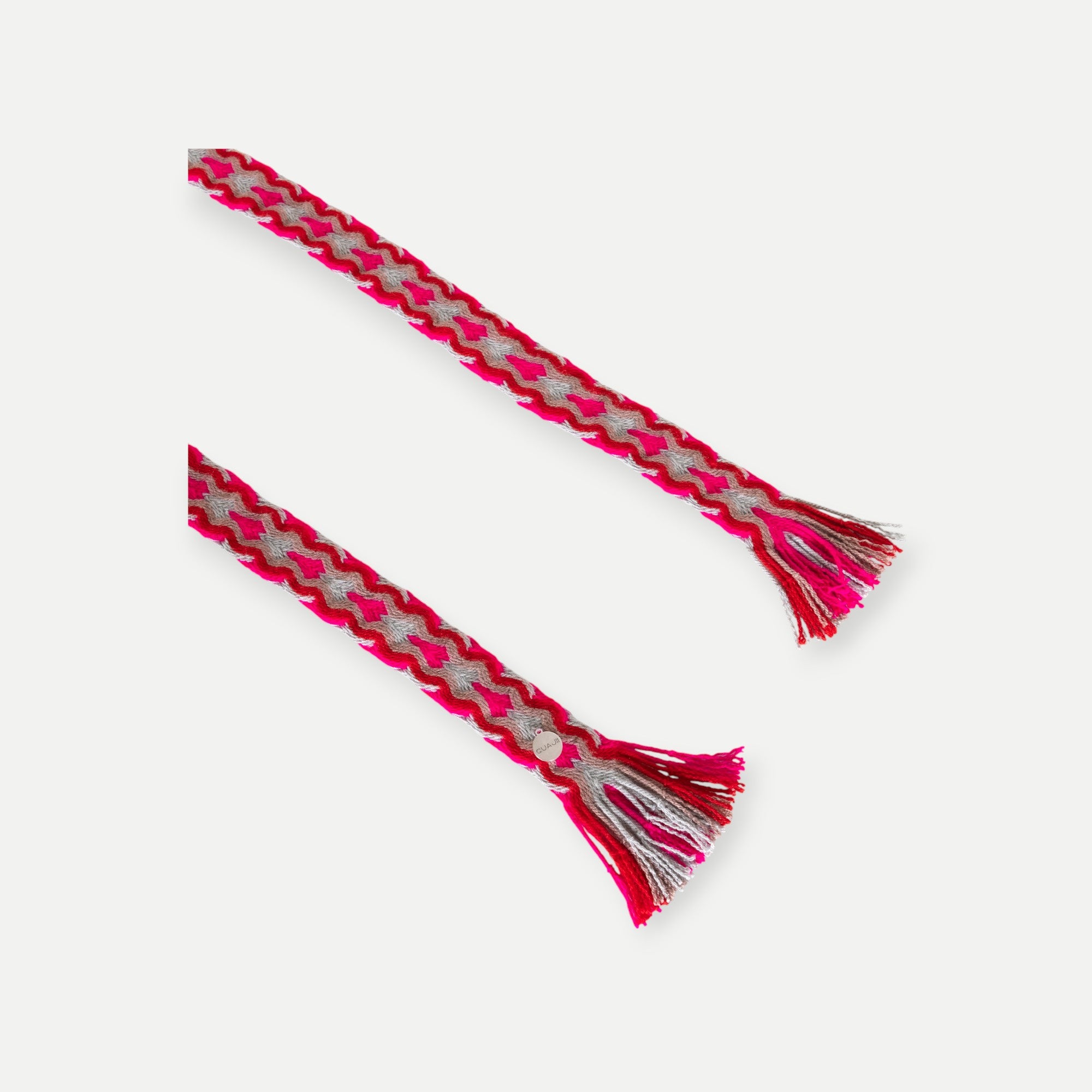 Geometric fringe belt | Raspberry