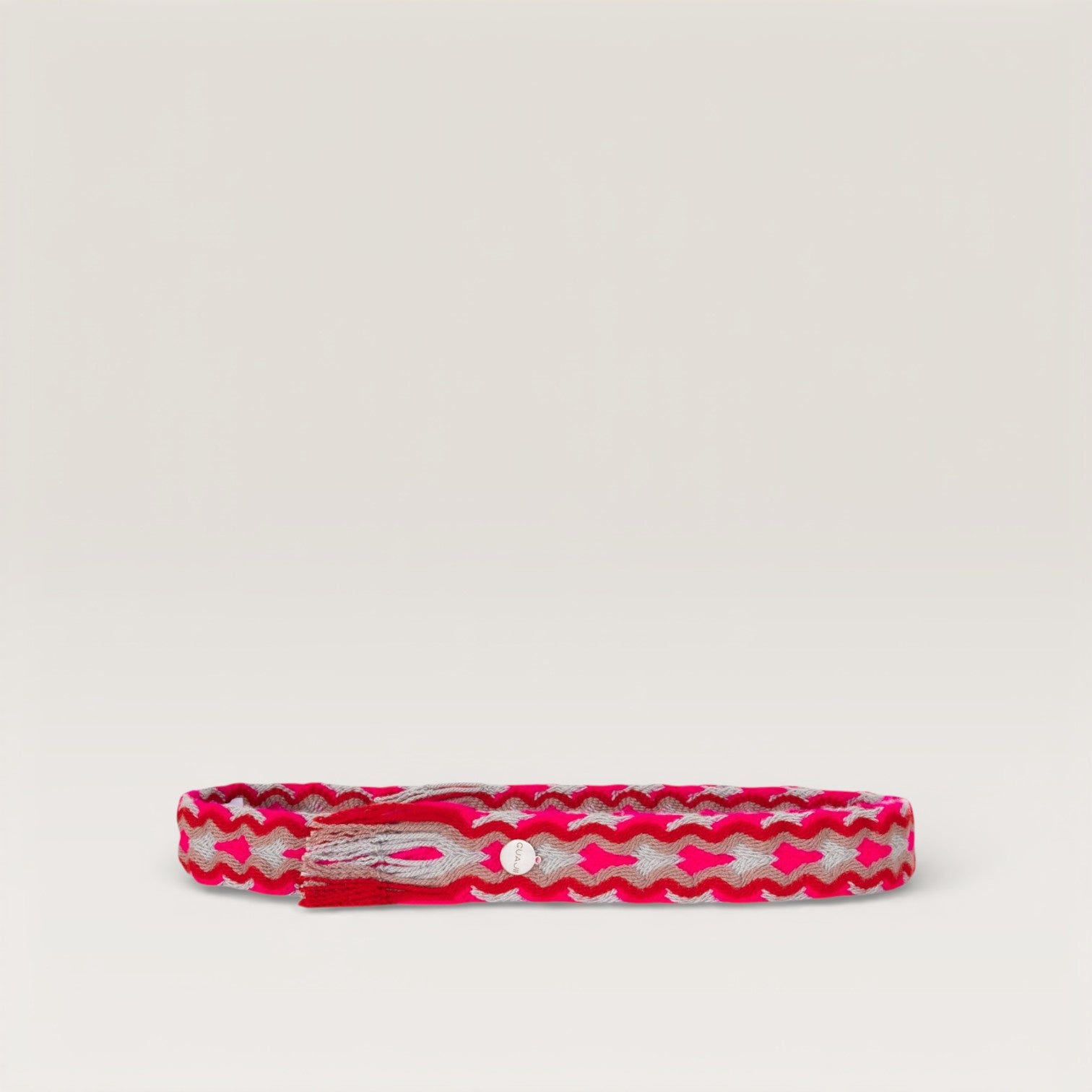 Geometric fringe belt | Raspberry