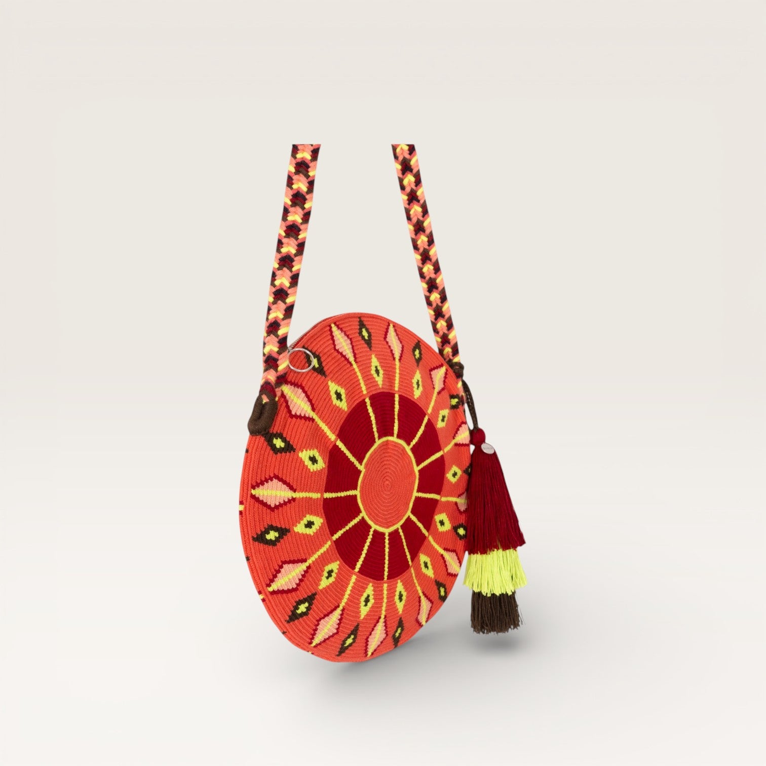 Geometric circle crossbody | Coral red