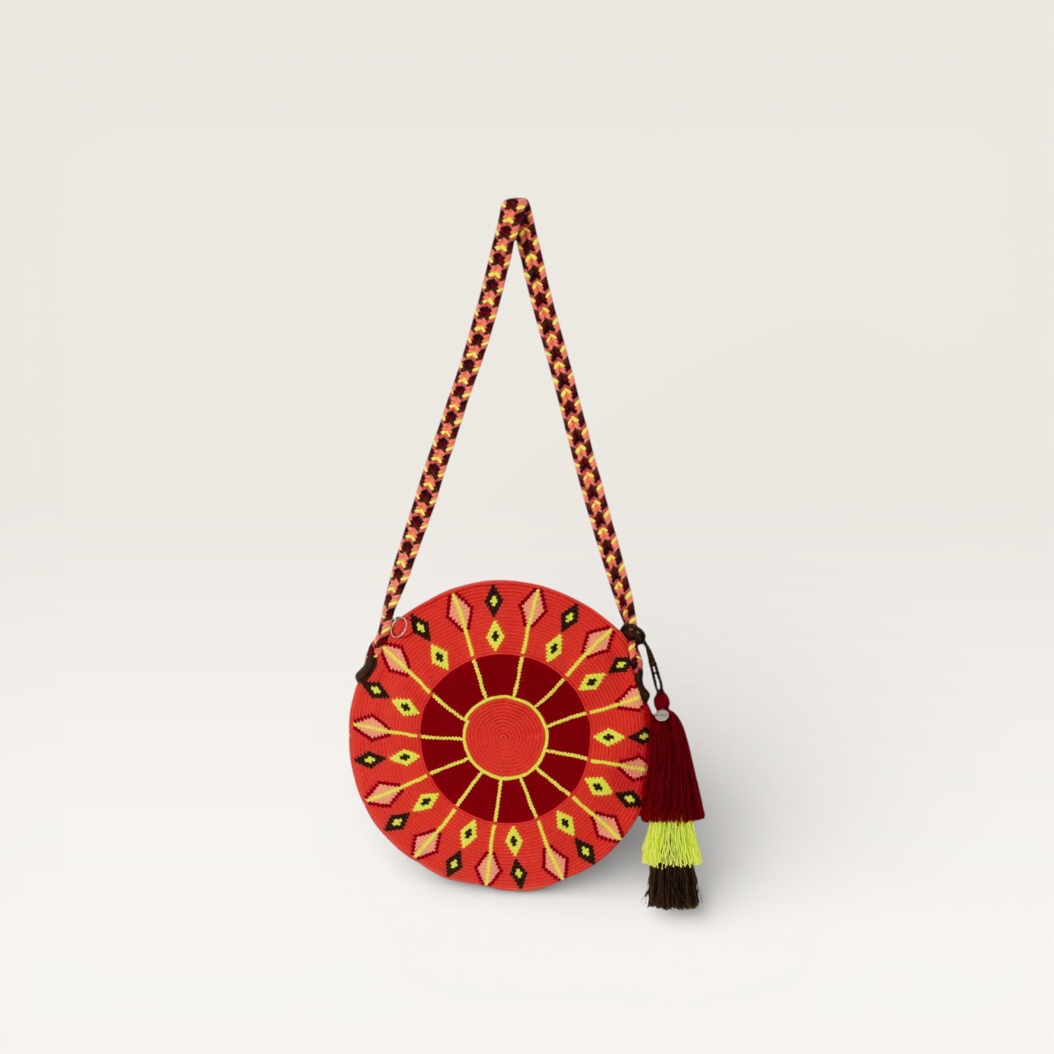 Geometric circle crossbody | Coral red