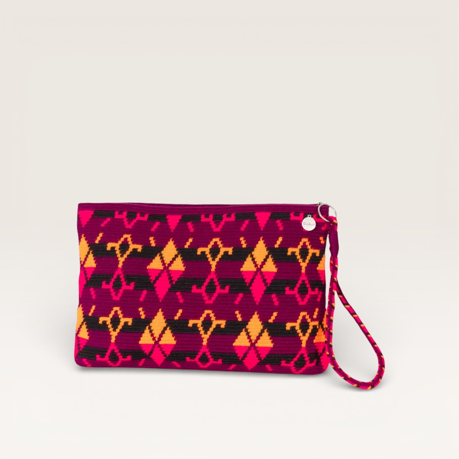 Geometric square clutch | Plum