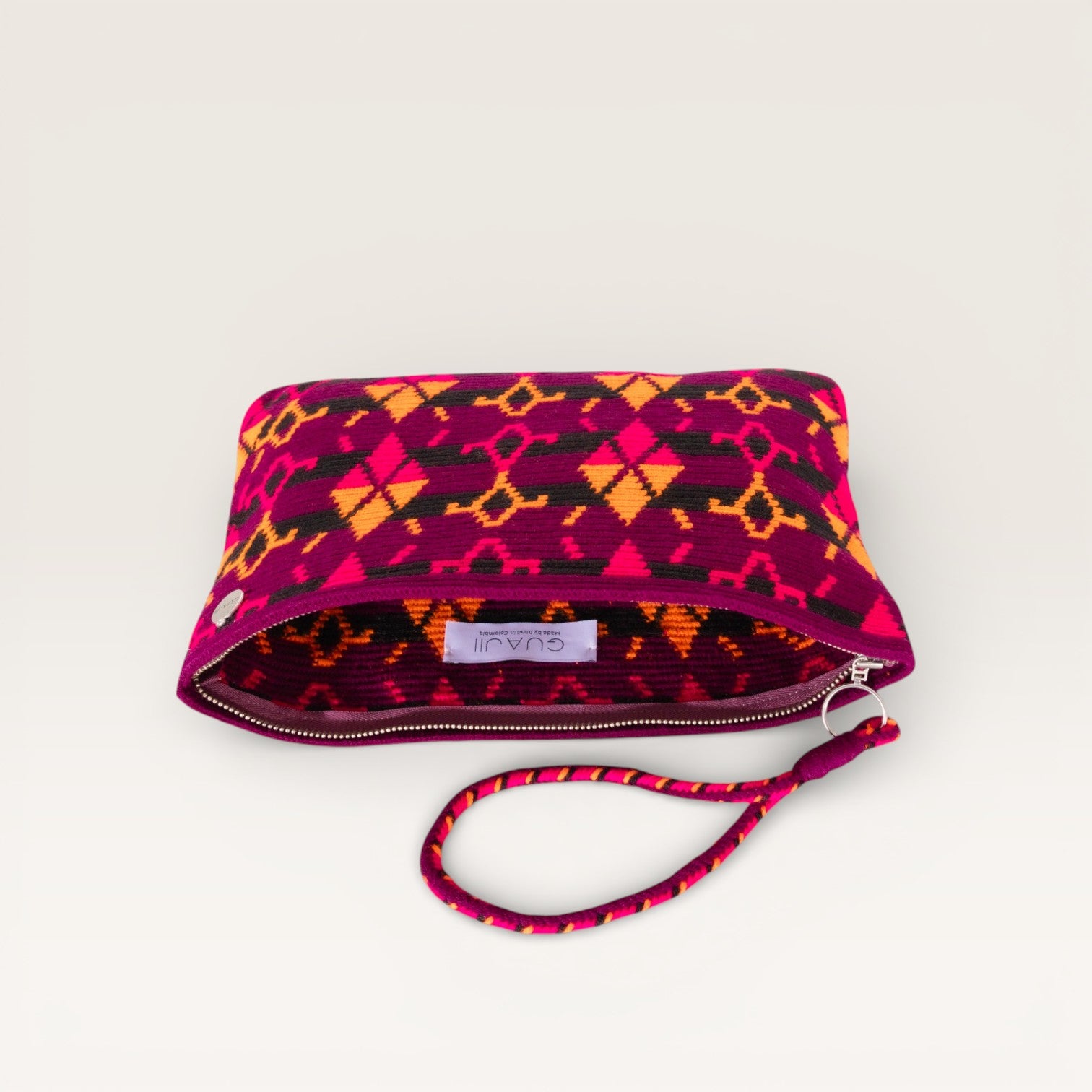 Geometric square clutch | Plum