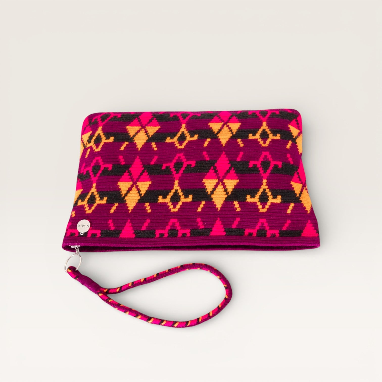 Geometric square clutch | Plum