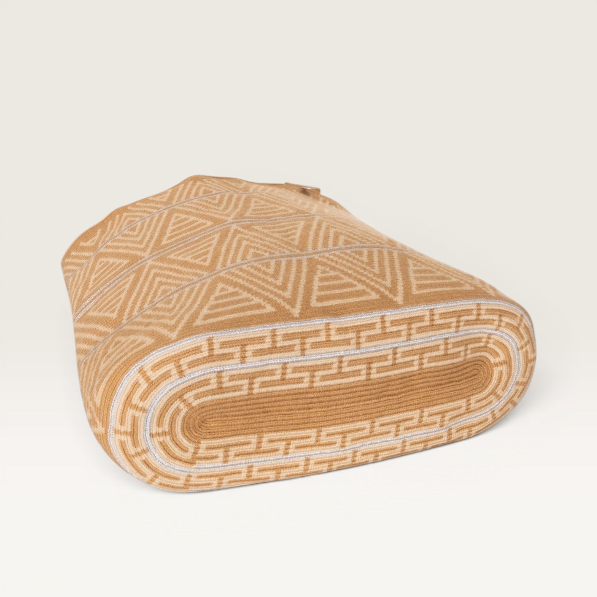 Geometric oval tote | Caramel