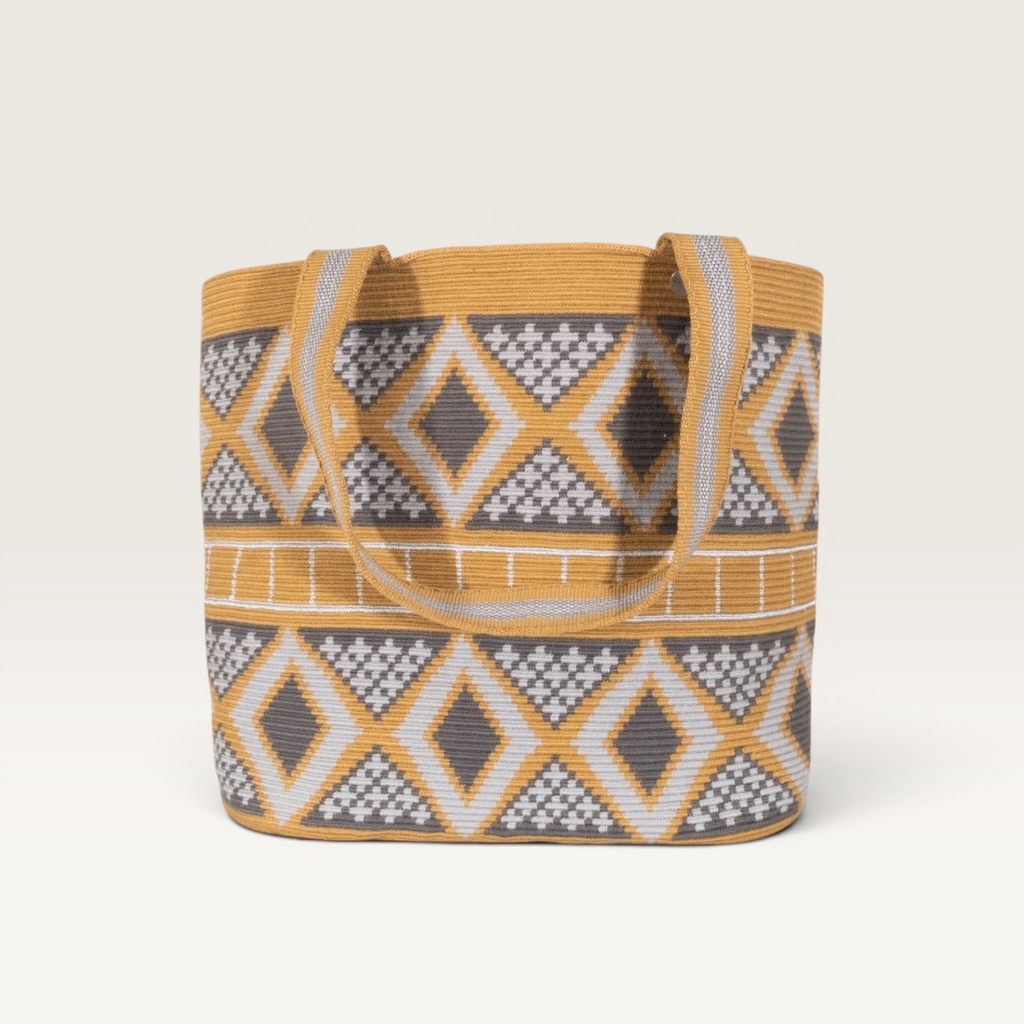 Geometric oval tote | Silver