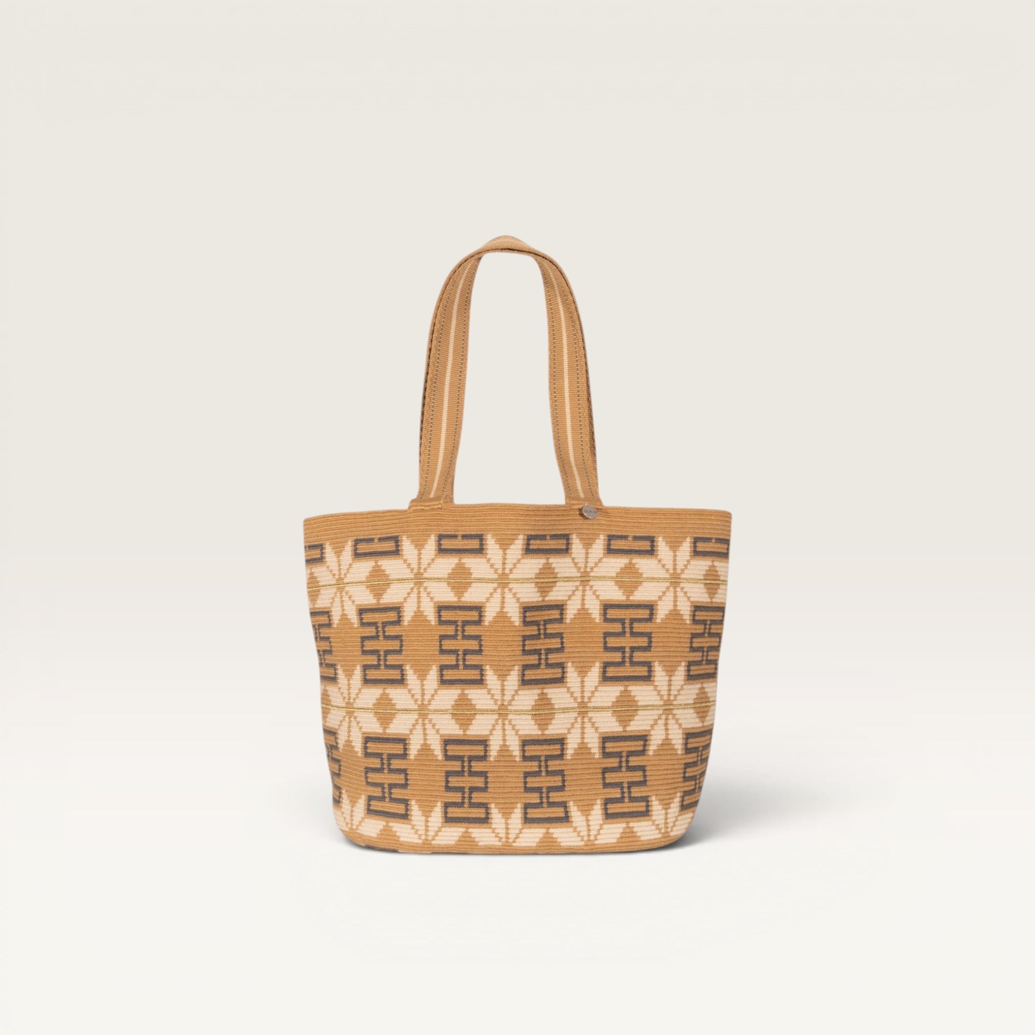 Geometric oval tote | Brass